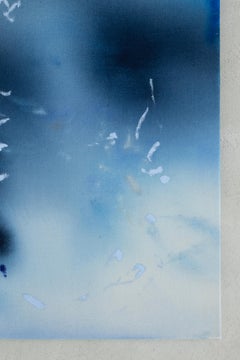 Celia Lees — Minimal Atmospheric Abstract Painting in Deep Blue and Black