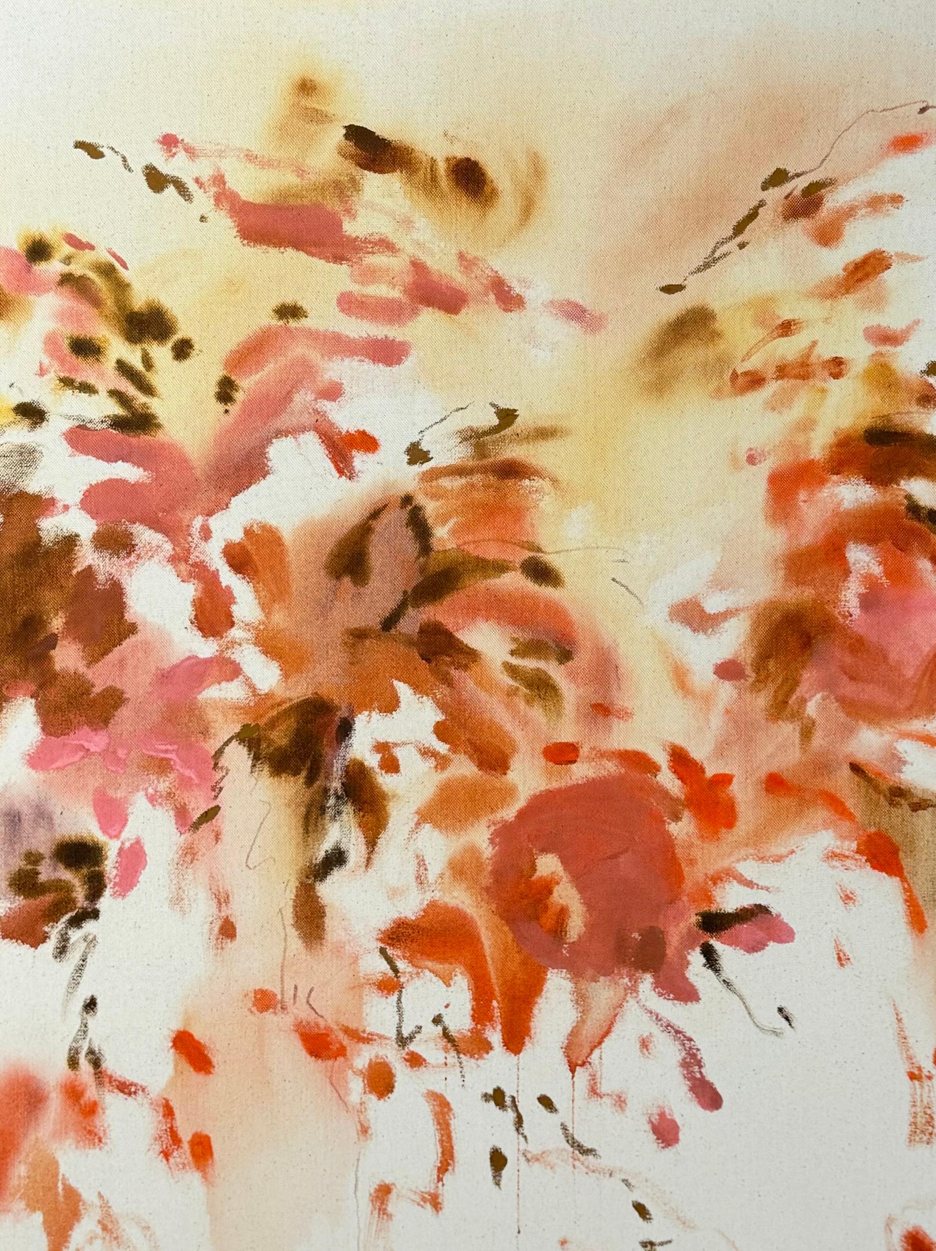 Celia Lees, Ohne Titel II, 2025 - Abstrakte Malerei in Korallen-, Rosa- und Erdtönen im Angebot 2