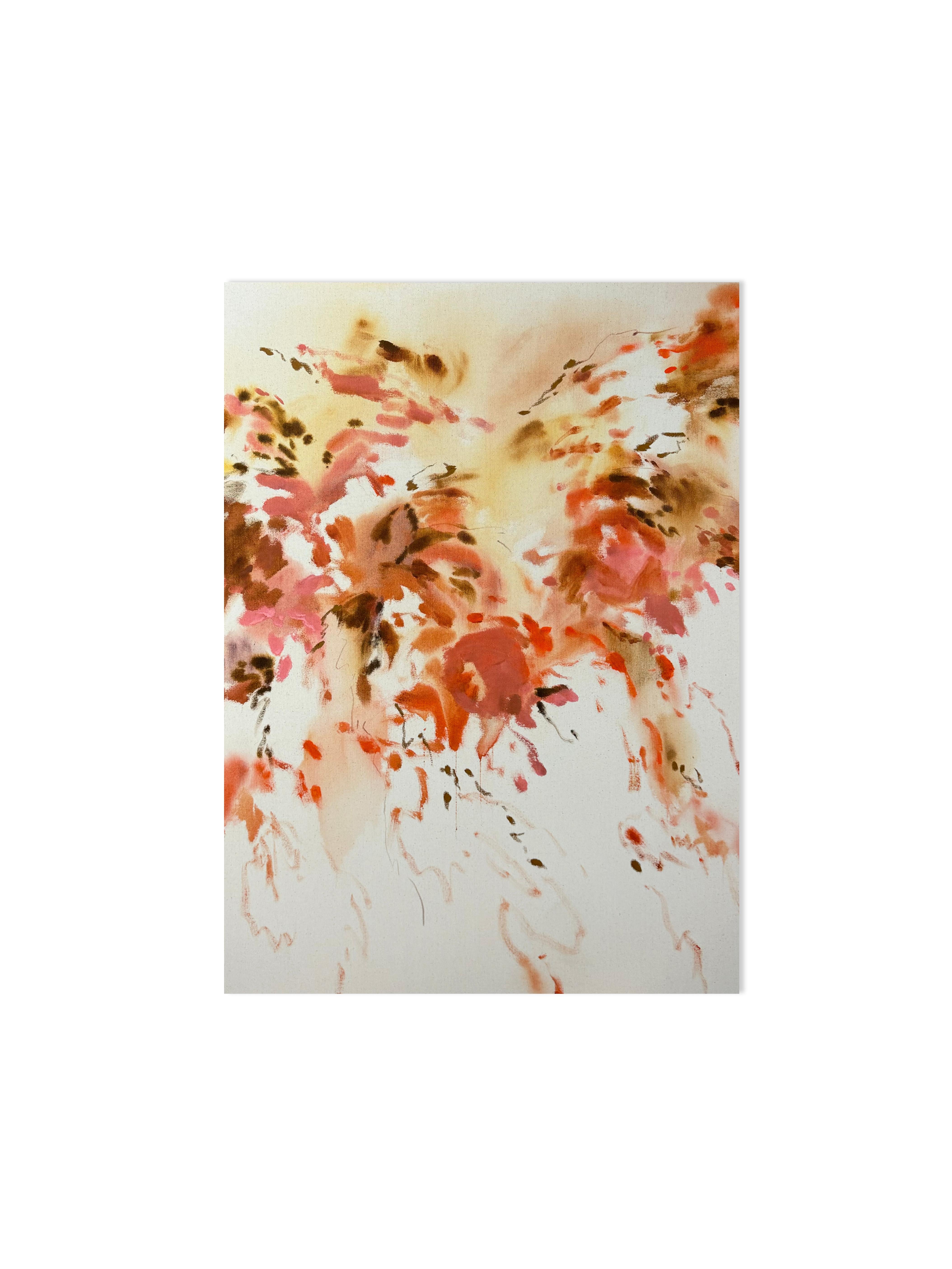 Celia Lees, Ohne Titel II, 2025 - Abstrakte Malerei in Korallen-, Rosa- und Erdtönen im Angebot 3