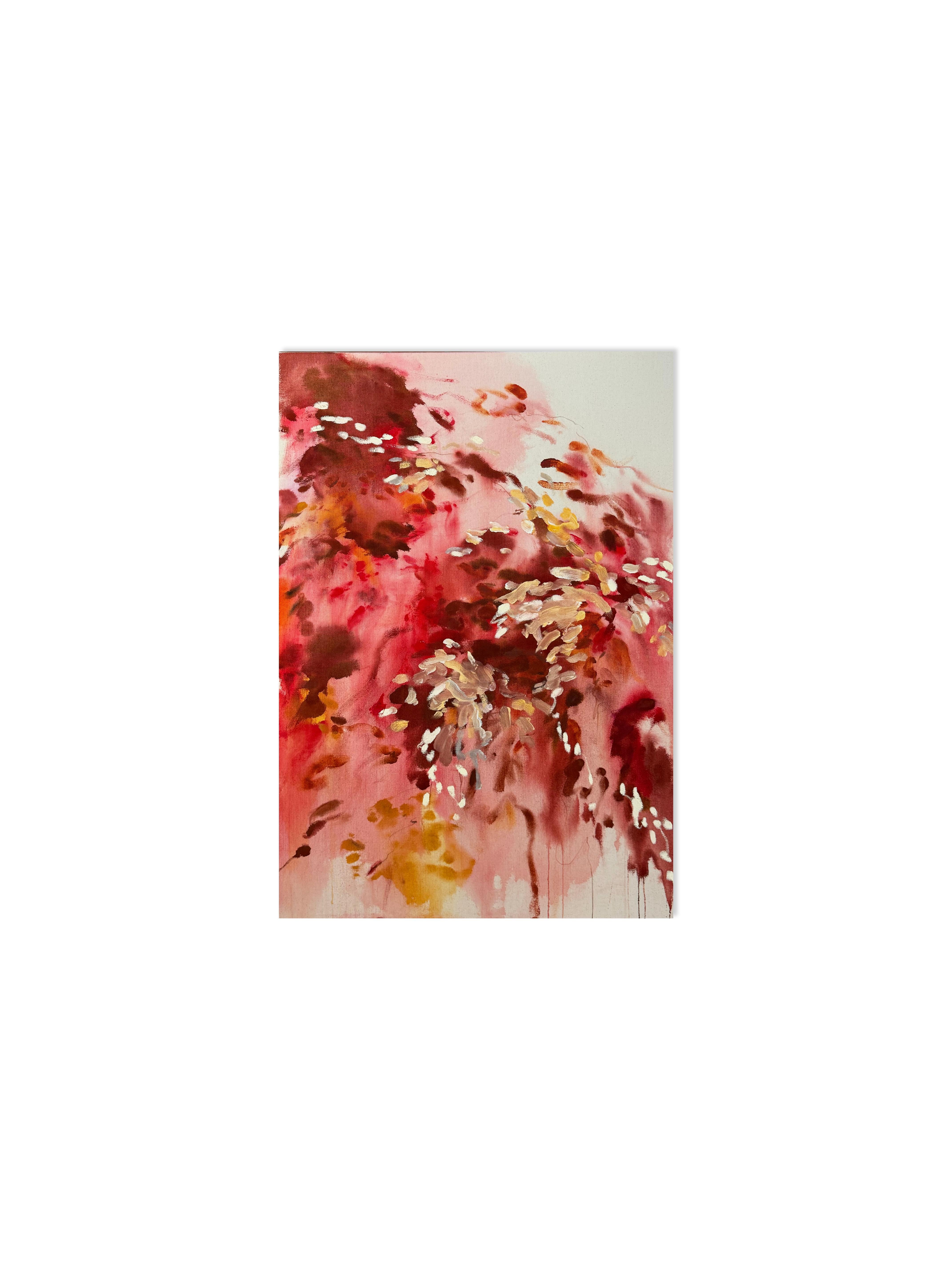 Mulberry Tree II” by Celia Lees, 2025 — Warm Abstract Composition in Red Ochre For Sale 3