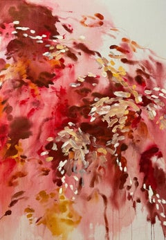 Mulberry Tree II" par Celia Lees, 2025 - Composition abstraite chaleureuse en ocre rouge