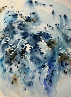 Waves of Relief” by Celia Lees, 2025 — Water-Inspired Abstract in Blue Tones
