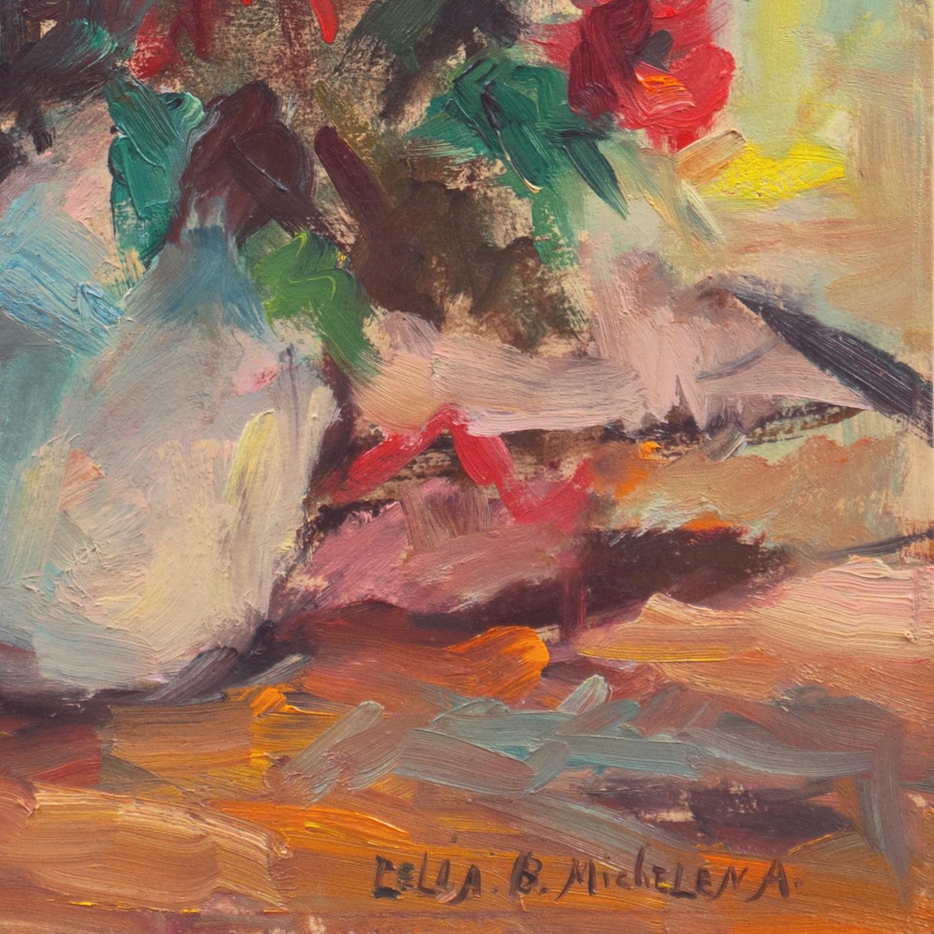 « Still Life of Roses », artiste de la région de la baie de San Francisco, De Young Museum, SWA - Painting de Celia Michelena
