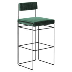 Tabouret de bar minimaliste «lia », style contemporain brésilien, par Danilo Vale