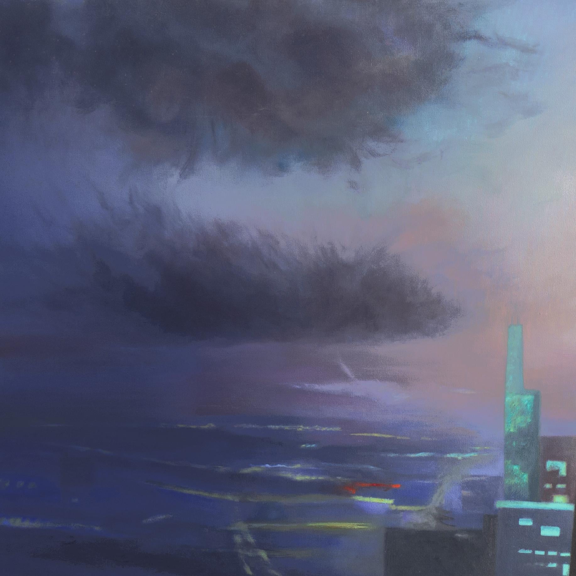 'Toronto Skyline', Berkeley, Stanford, Instituto de Arte de San Francisco, Mujer Artista - Landscape Painting Marrón de Celia Rabinovitch