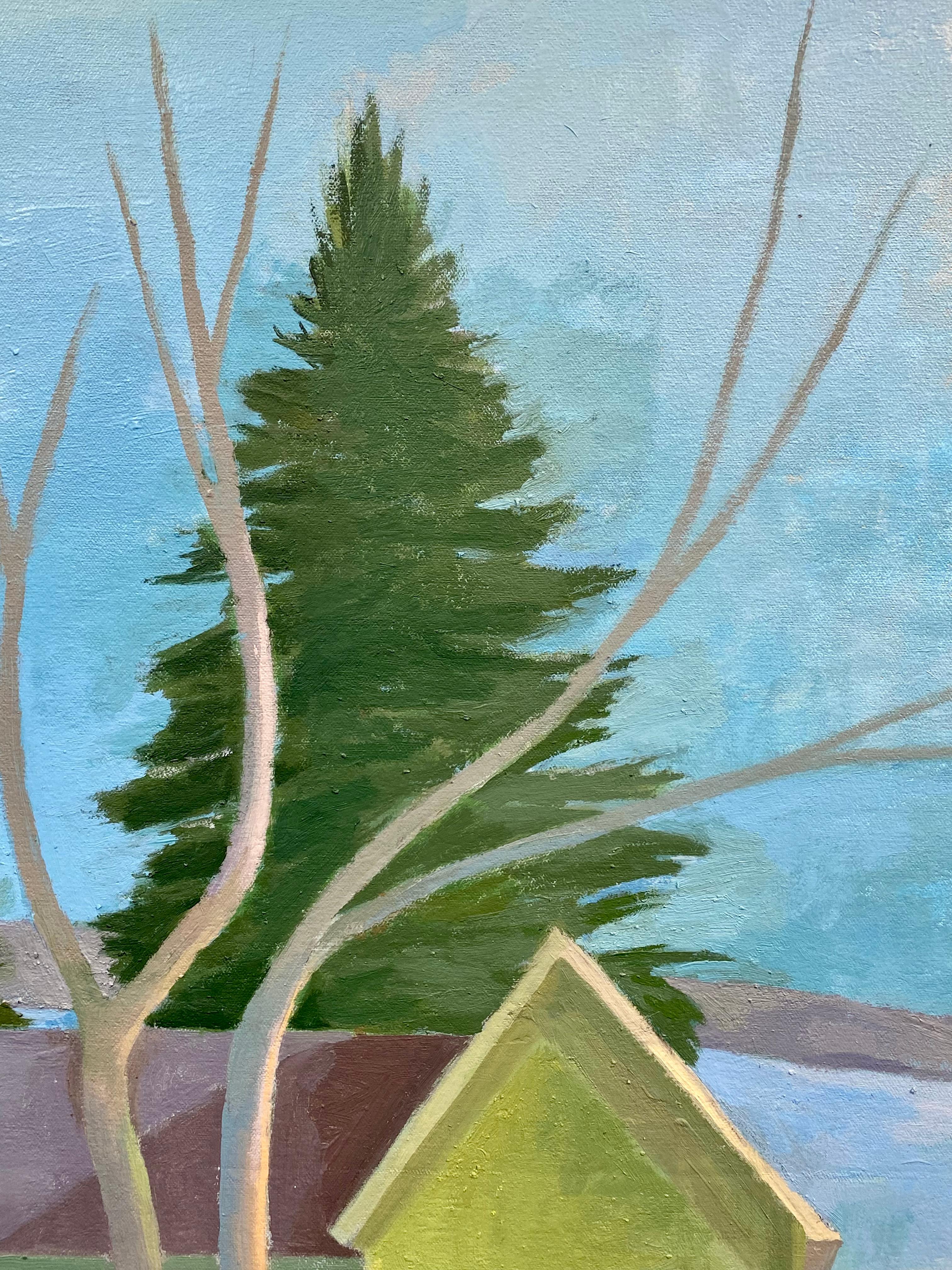 Wasserstraße (Blau), Landscape Painting, von Celia Reisman