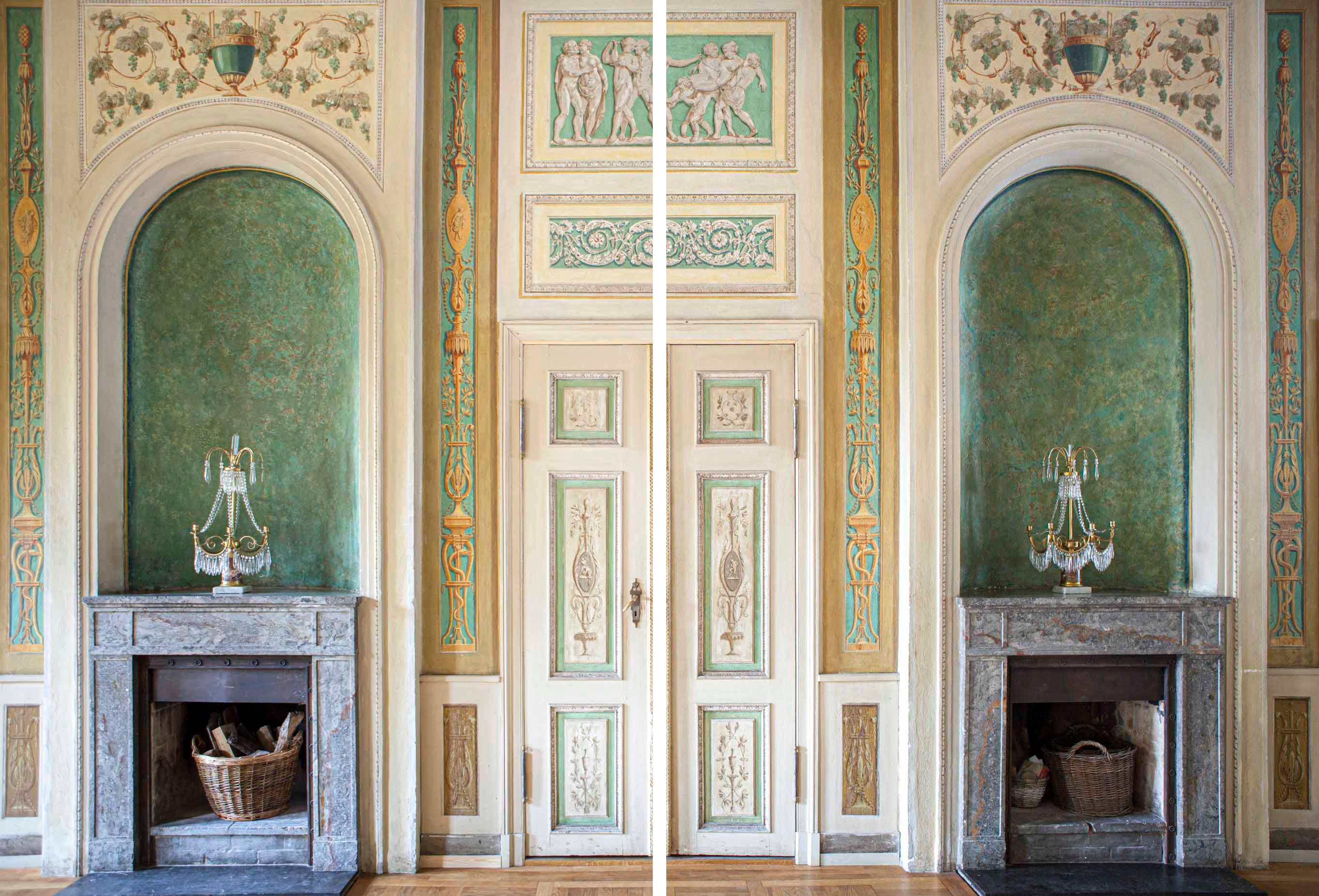 Still-Life Photograph Celia Rogge - Palais Lichtenau Festsaal, Diptyque. De la série Grand Interiors