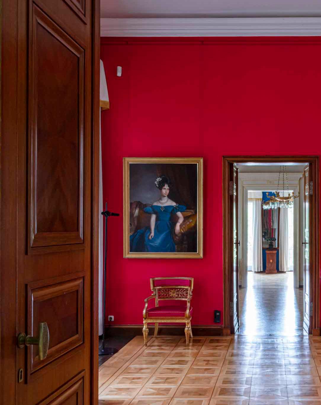 Portes De Salon Rouge. From the Schinkel Enfilades - Interiors Series - Contemporary Photograph by Celia Rogge
