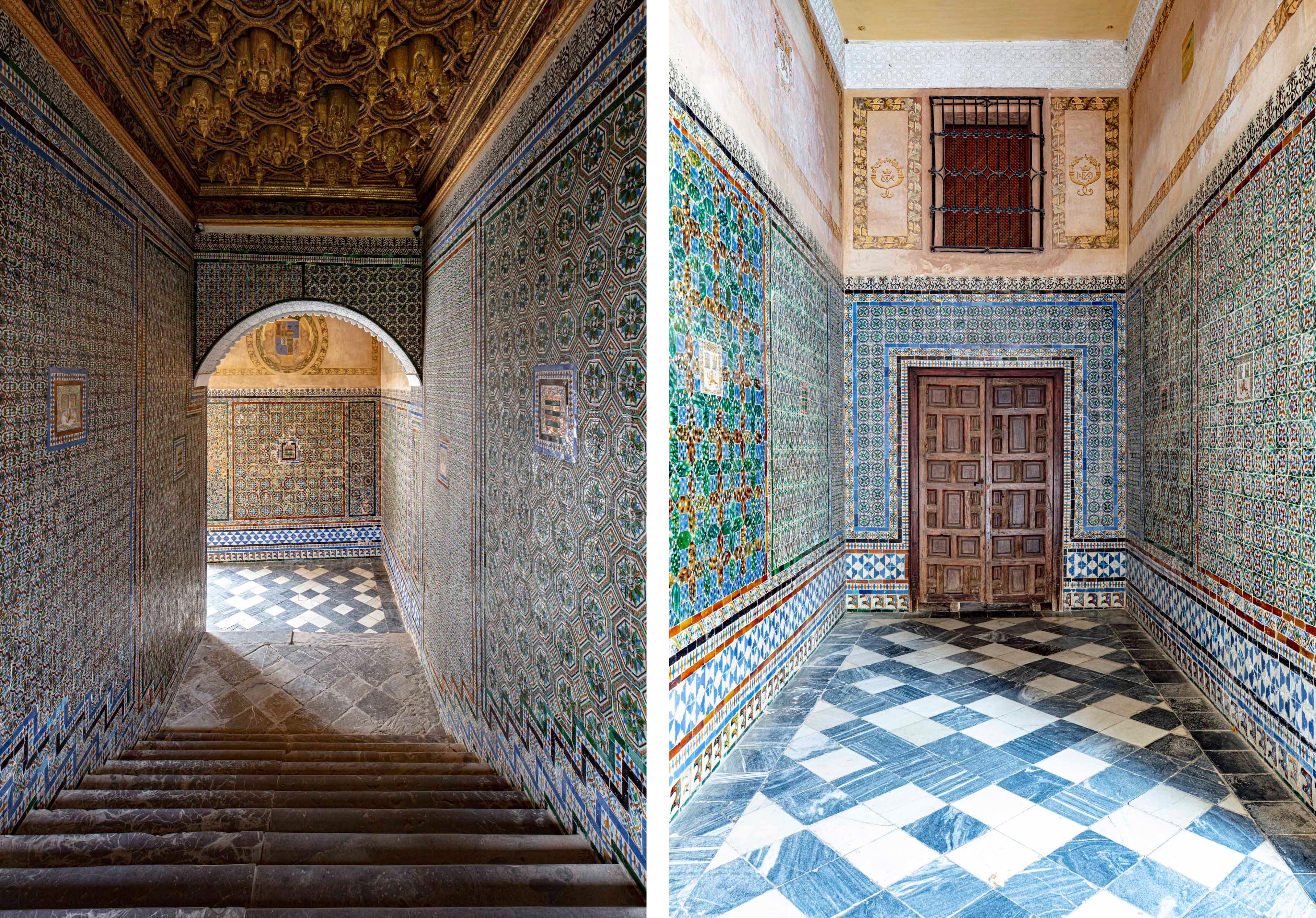 Color Photograph Celia Rogge - Tesoros Del Sevilla et Pasillo De Mudejar, Diptyque De la série Ibérique