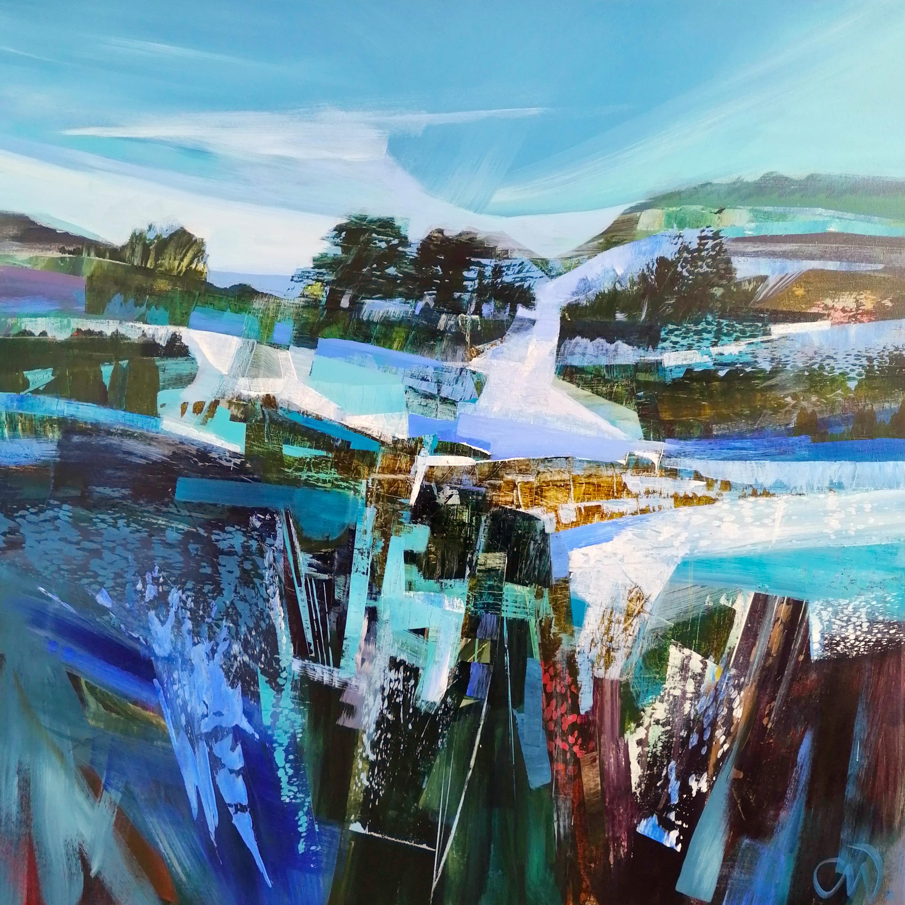 Celia Wilkinson Landscape Painting - Slippery