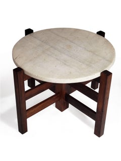 Celina Decorações Brazilian Rosewood Side Table With Marble Top