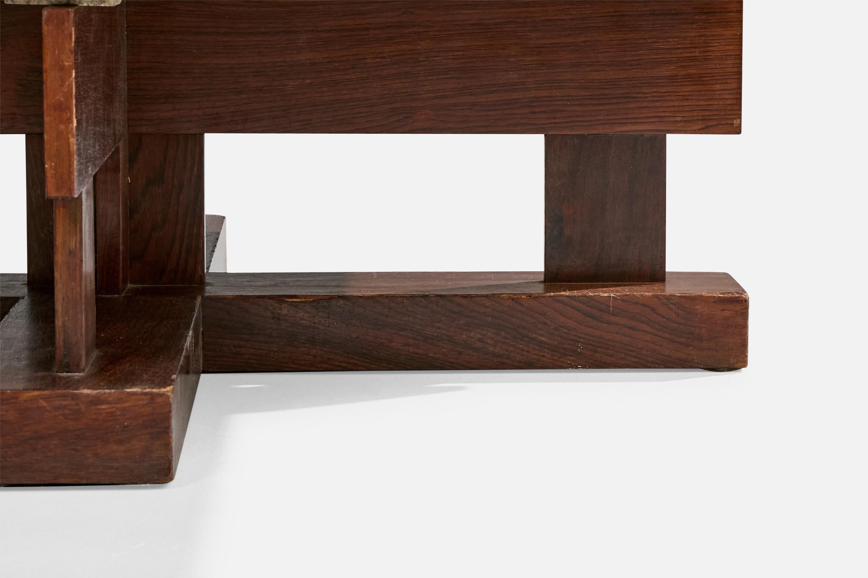 Celina Decorações, Couchtisch, Holz, Marmor, Brasilien, 1960er Jahre im Zustand „Gut“ im Angebot in High Point, NC