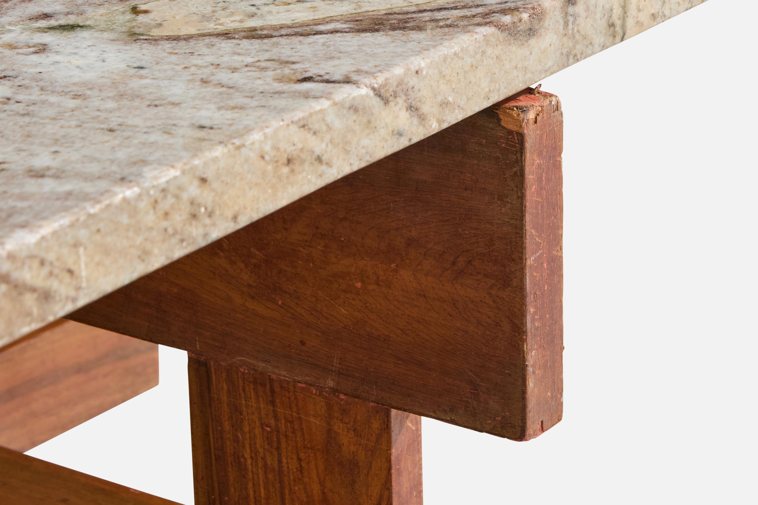 Celina Decorações, Tavolino da caffè, Wood, Marmo, Brasile, anni '60 in vendita 1