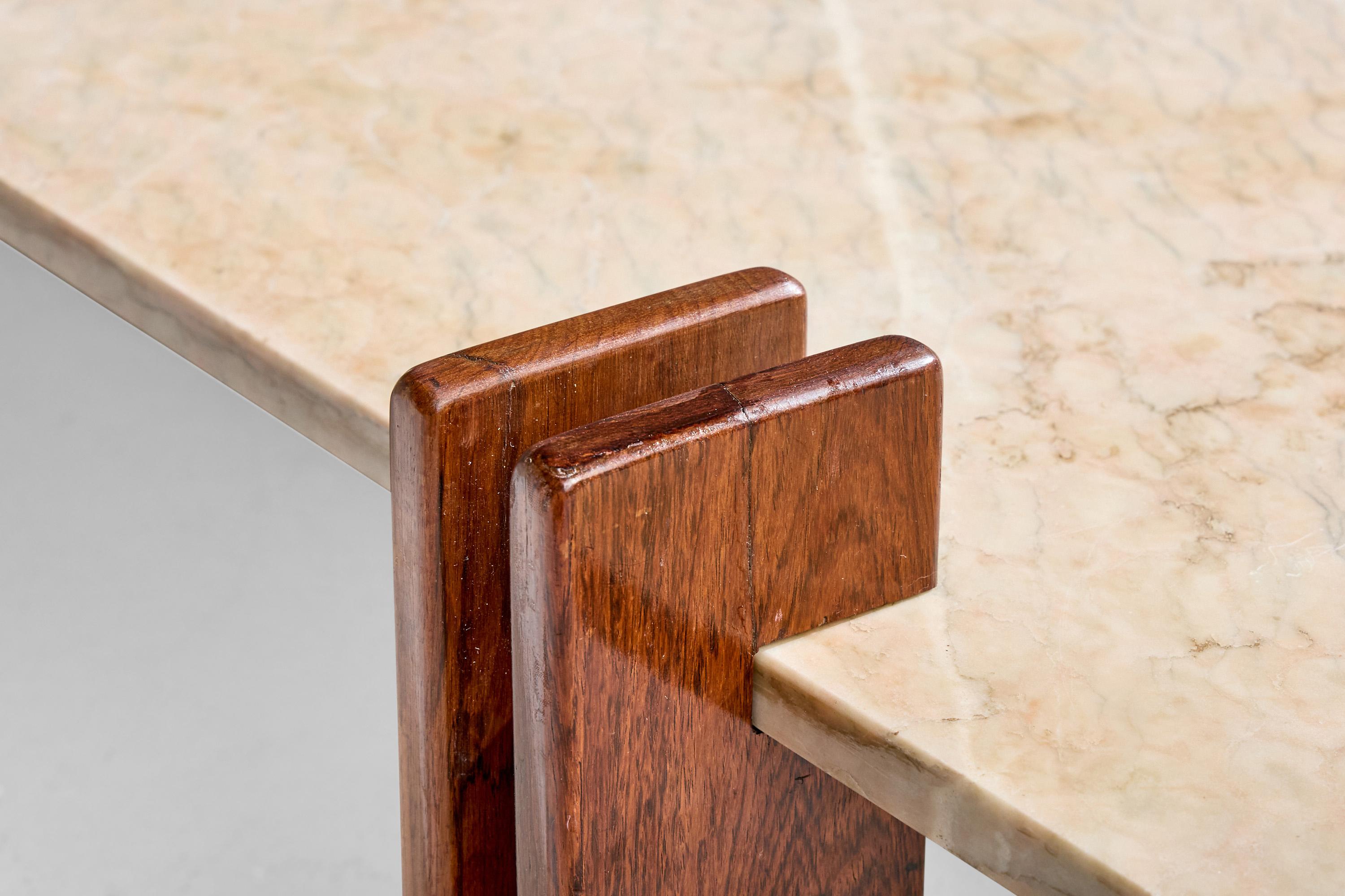 Celina Decorações, Tavolino da caffè, Wood, Marmo, Brasile, anni '60 in vendita 1