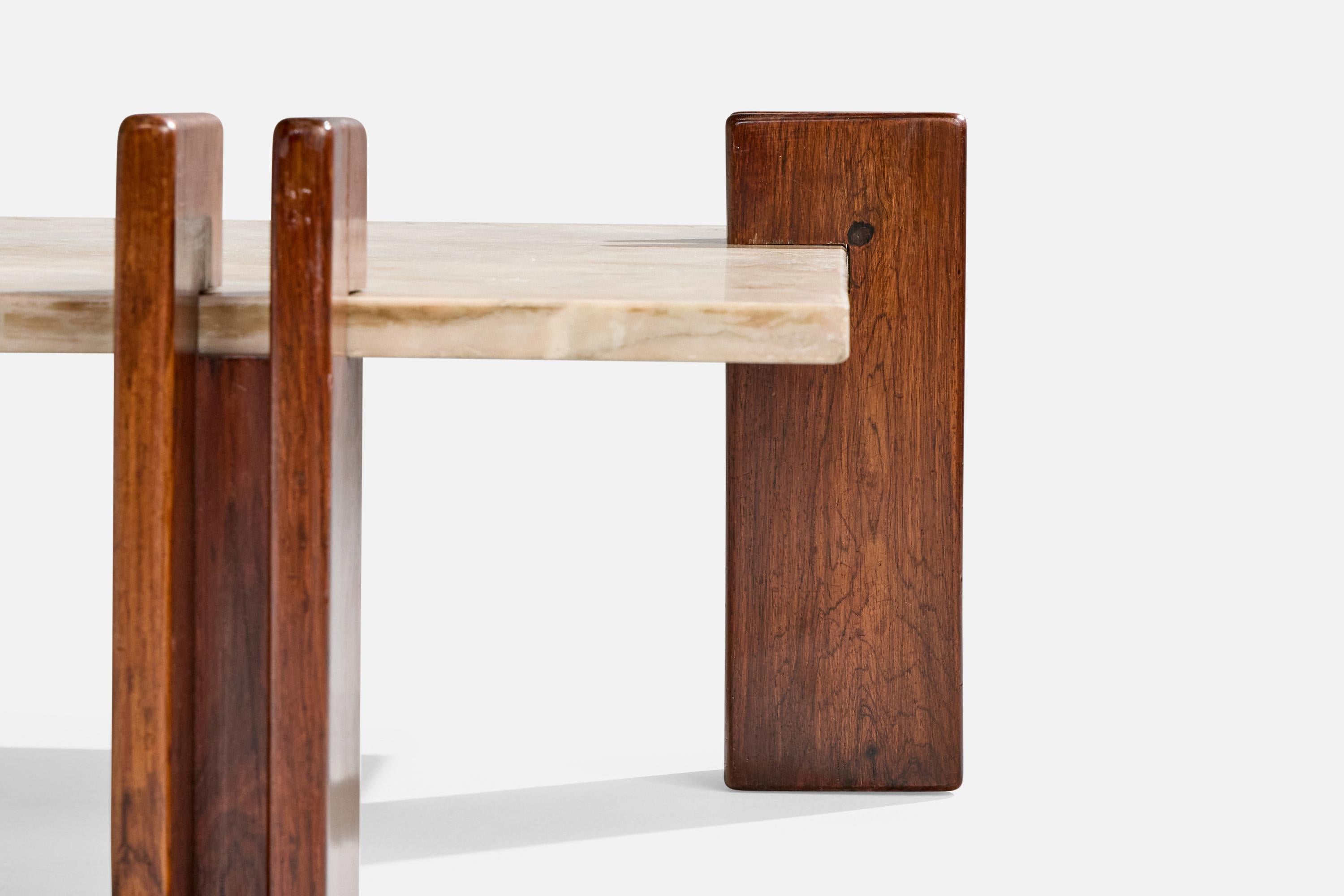 Celina Decorações, Tavolino da caffè, Wood, Marmo, Brasile, anni '60 in vendita 3