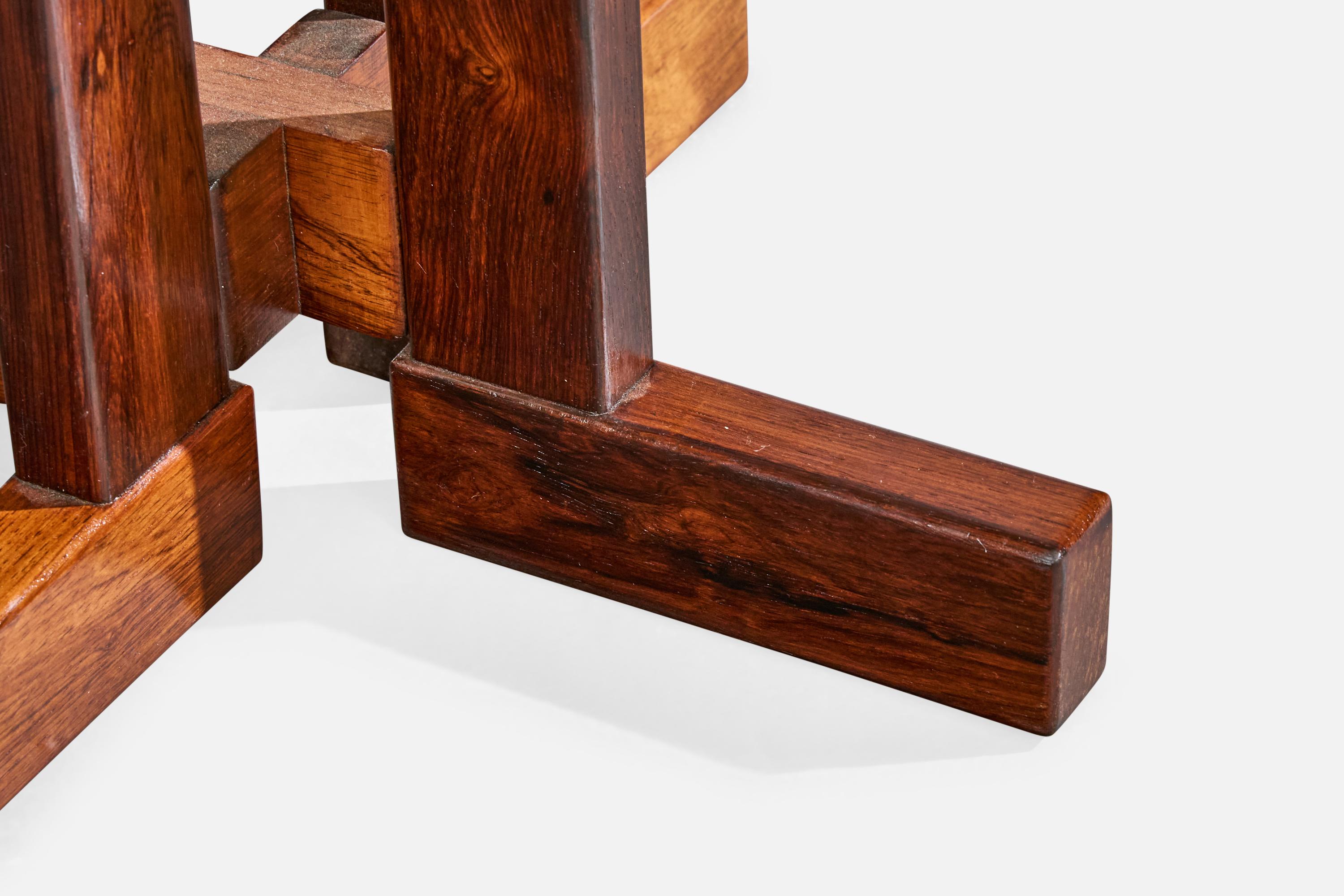 Celina Decorações, table d'appoint, Wood, verre, Brésil, années 1960 en vente 5