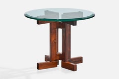 Celina Decorações, Beistelltisch, Holz, Glas, Brasilien, 1960er Jahre