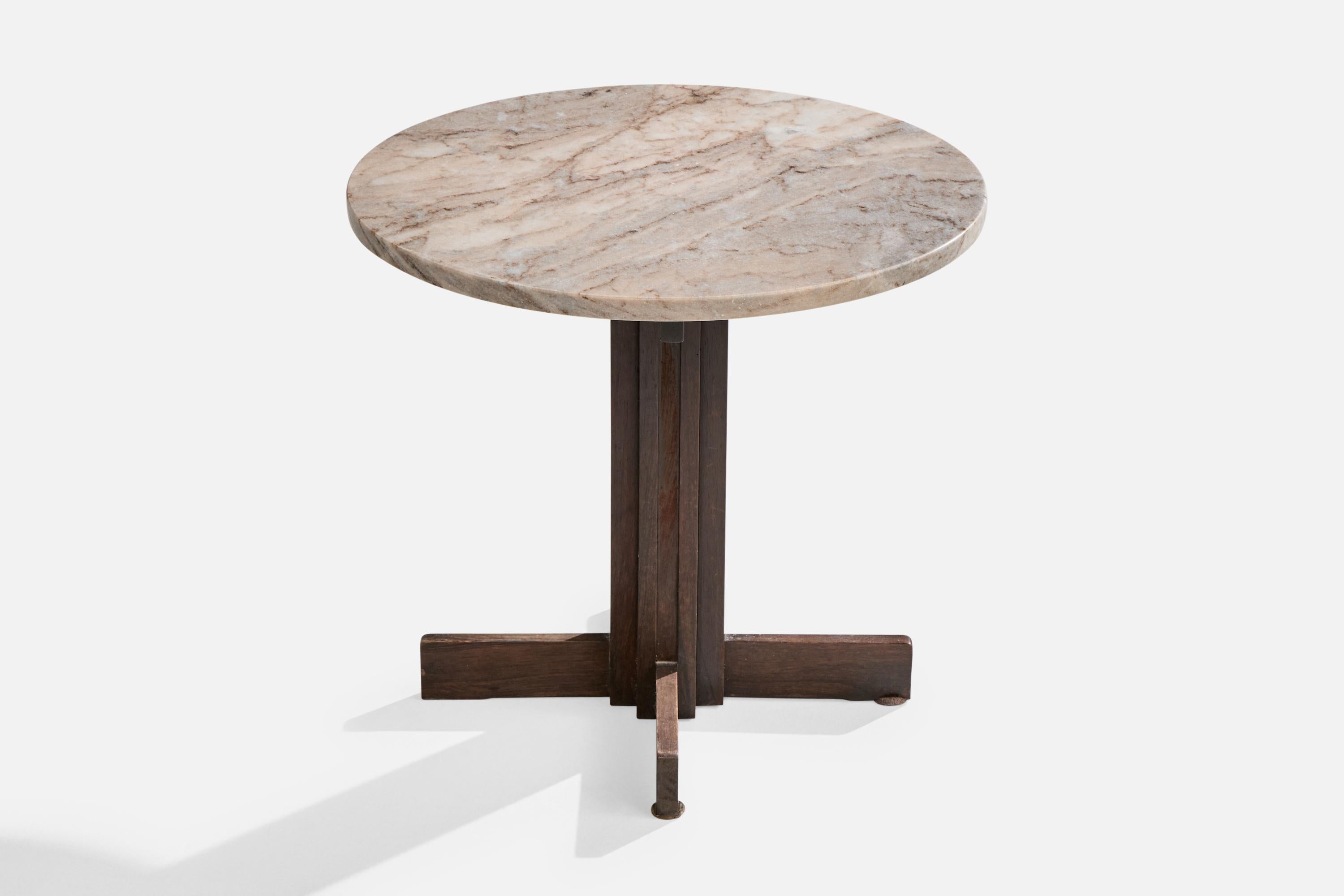 Mid-Century moderno Celina Decorações, Tavolino, Wood, Marmo, Brasile, 1960s in vendita
