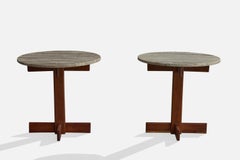 Celina Decorações, Beistelltische, Holz, Marmor, Brasilien, 1960er