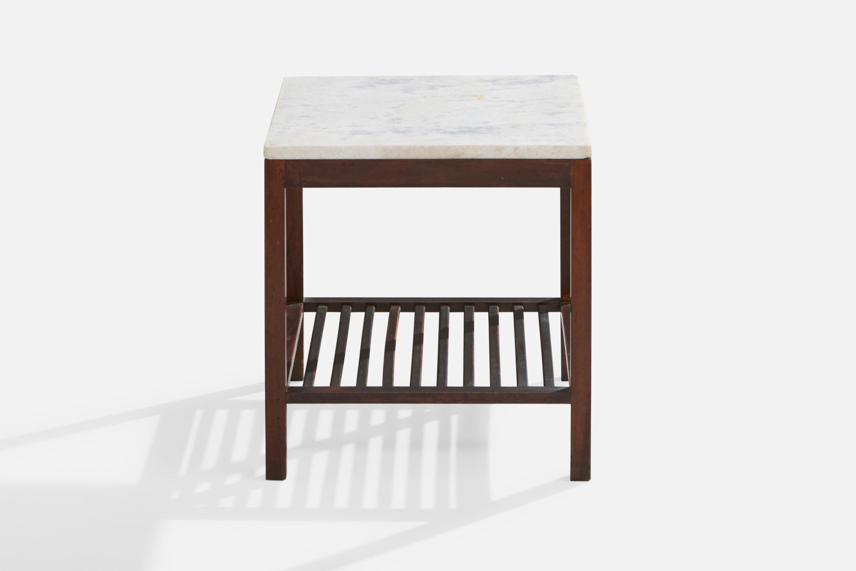 Celina Decorações, Beistelltische, Holz, Marmor, Brasilien, 1960er im Zustand „Gut“ im Angebot in High Point, NC