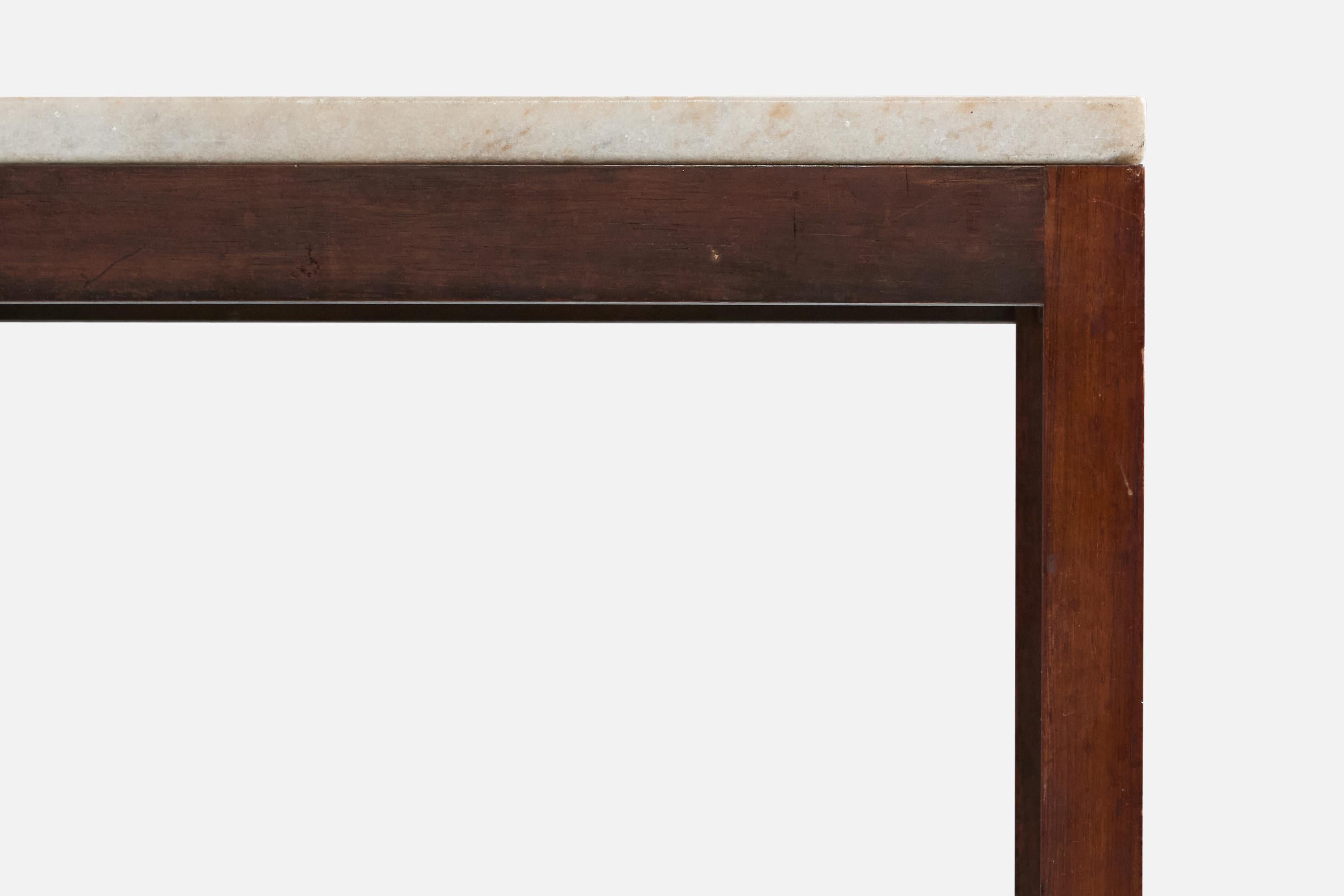 Celina Decorações, Beistelltische, Holz, Marmor, Brasilien, 1960er im Angebot 1
