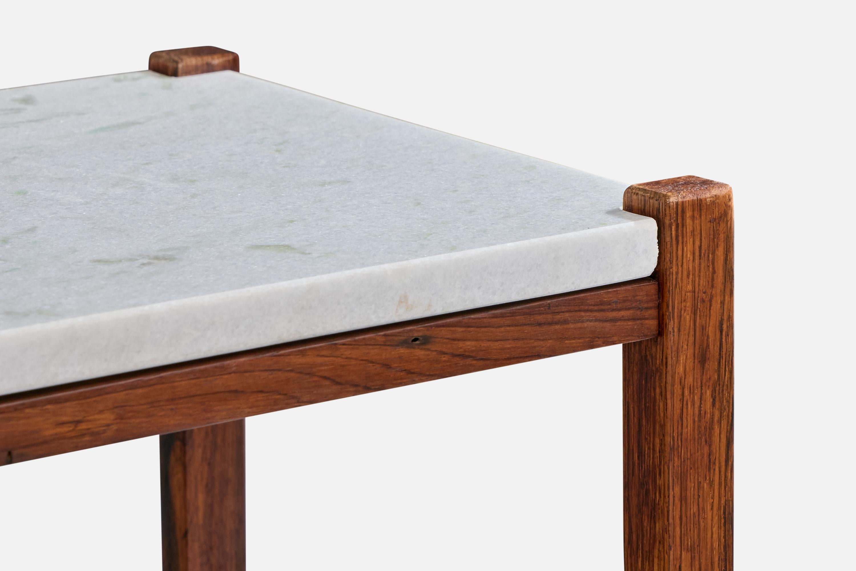 Celina Decorações, Side Tables, Wood, Marble, Brazil, 1960s en vente 1
