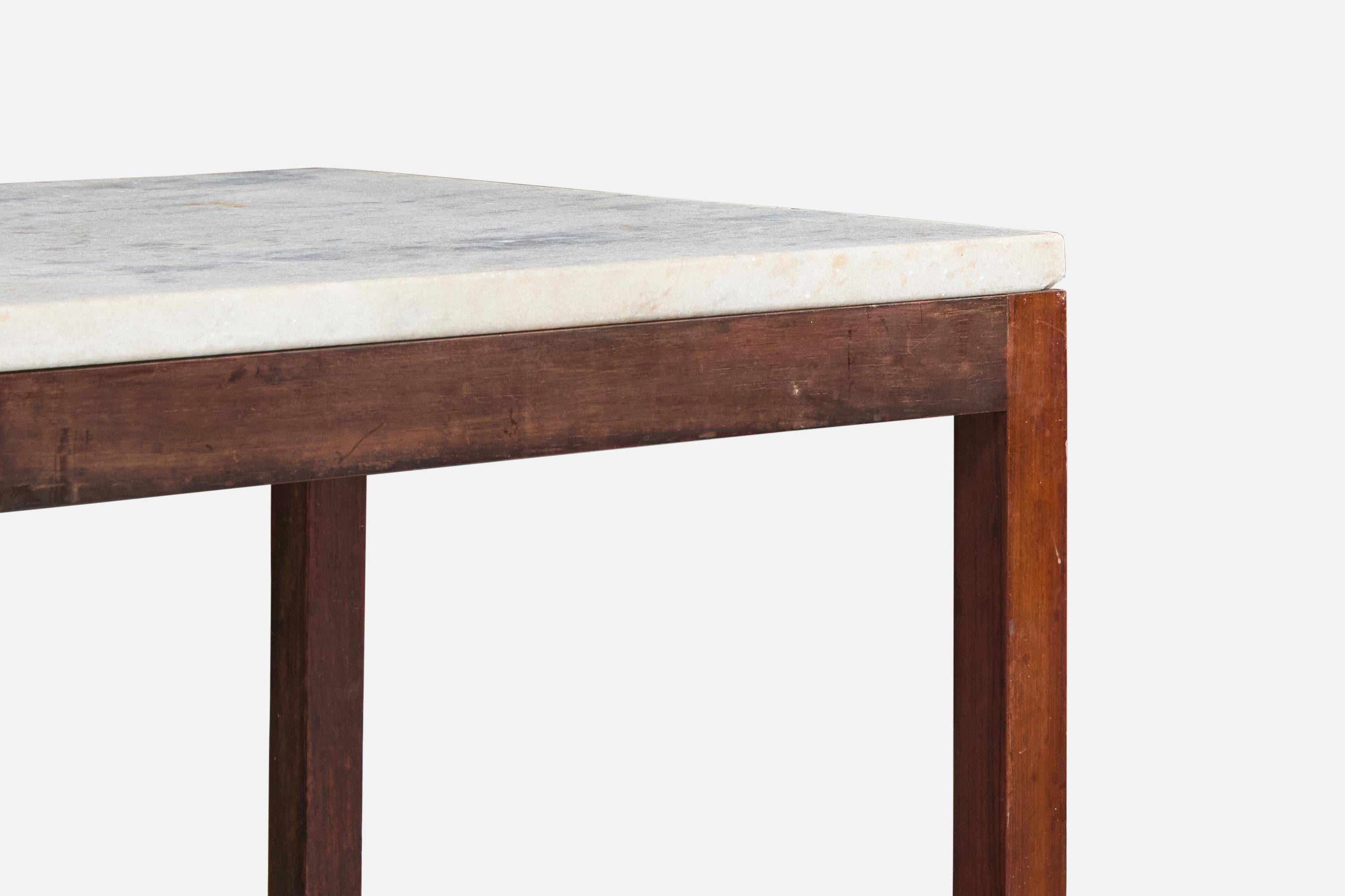 Celina Decorações, Beistelltische, Holz, Marmor, Brasilien, 1960er im Angebot 2