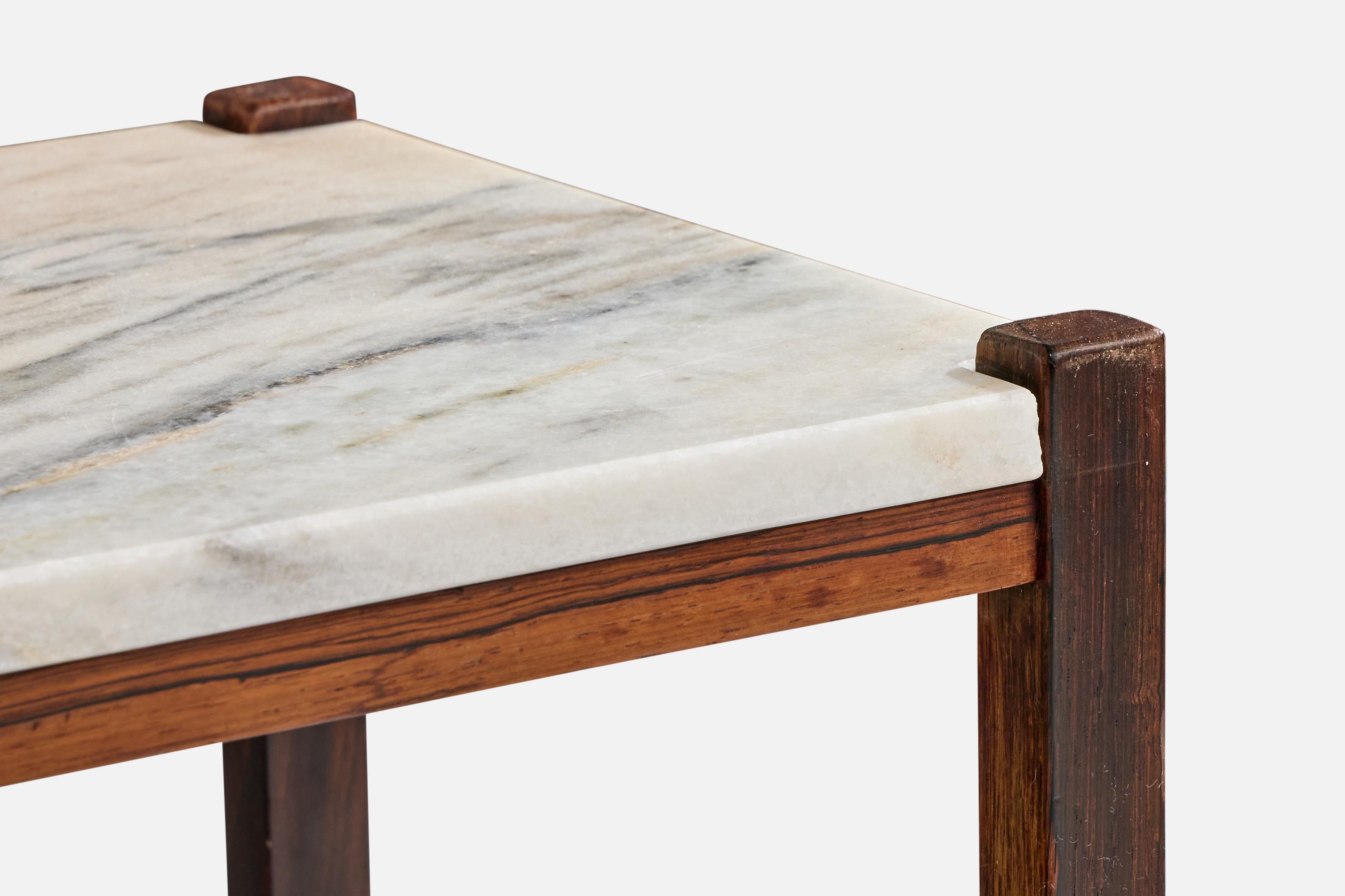 Celina Decorações, Side Tables, Wood, Marble, Brazil, 1960s en vente 2