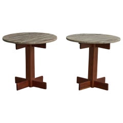 Celina Decorações, Beistelltische, Holz, Marmor, Brasilien, 1960er