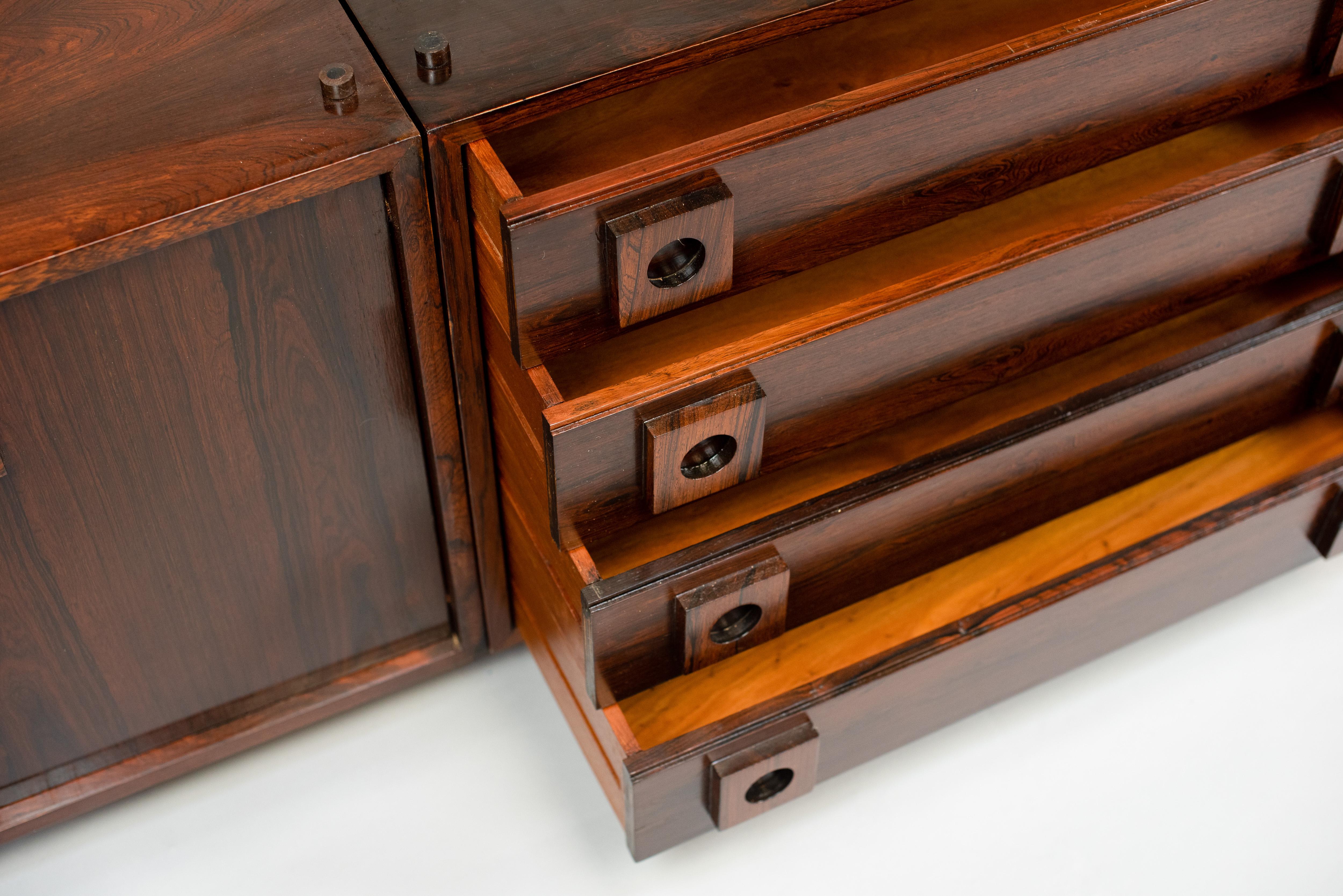 Celina Zilberberg. Modular sideboard, Solid wood and wood veneer, c. 1960 For Sale 5