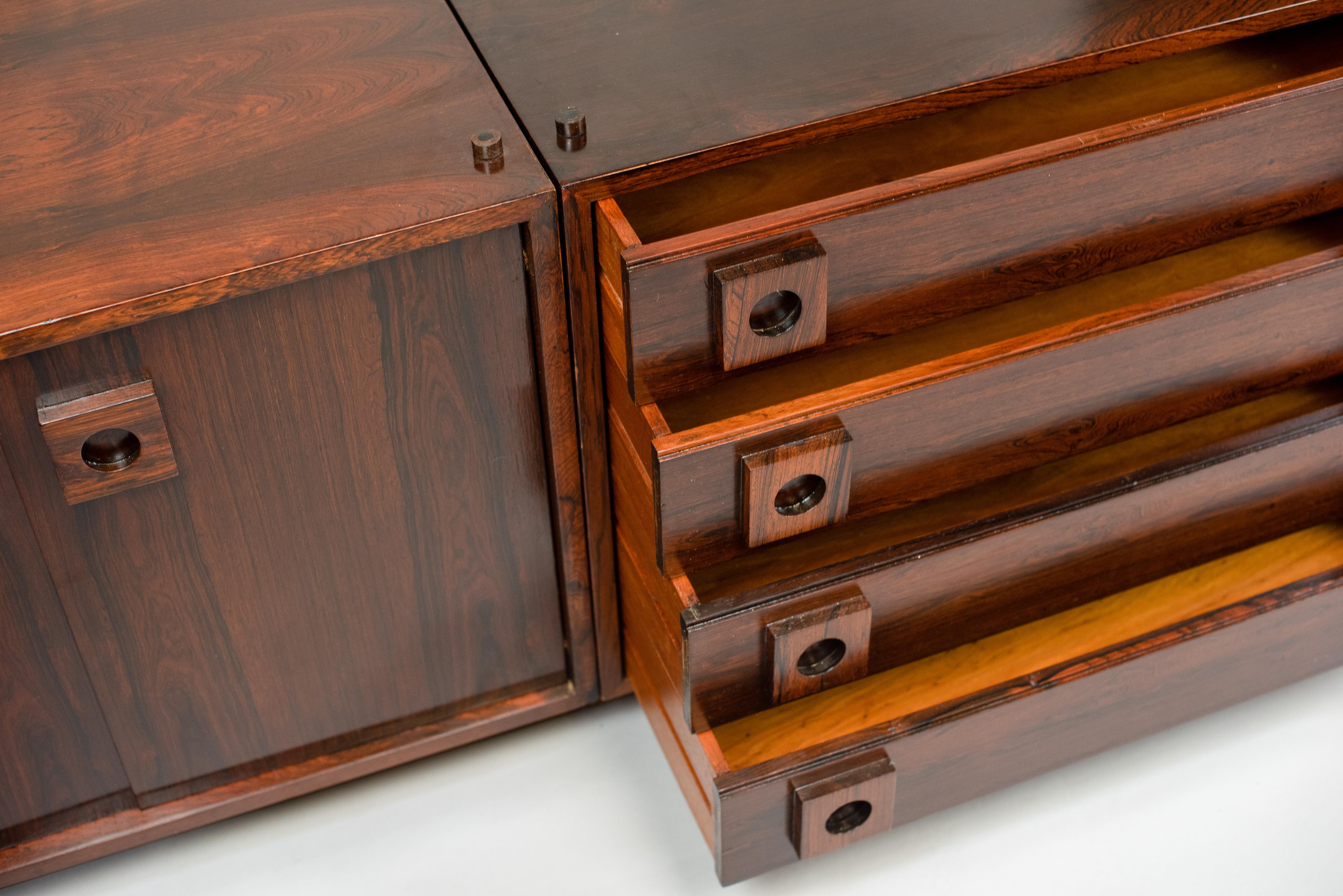Celina Zilberberg. Modular sideboard, Solid wood and wood veneer, c. 1960 For Sale 6