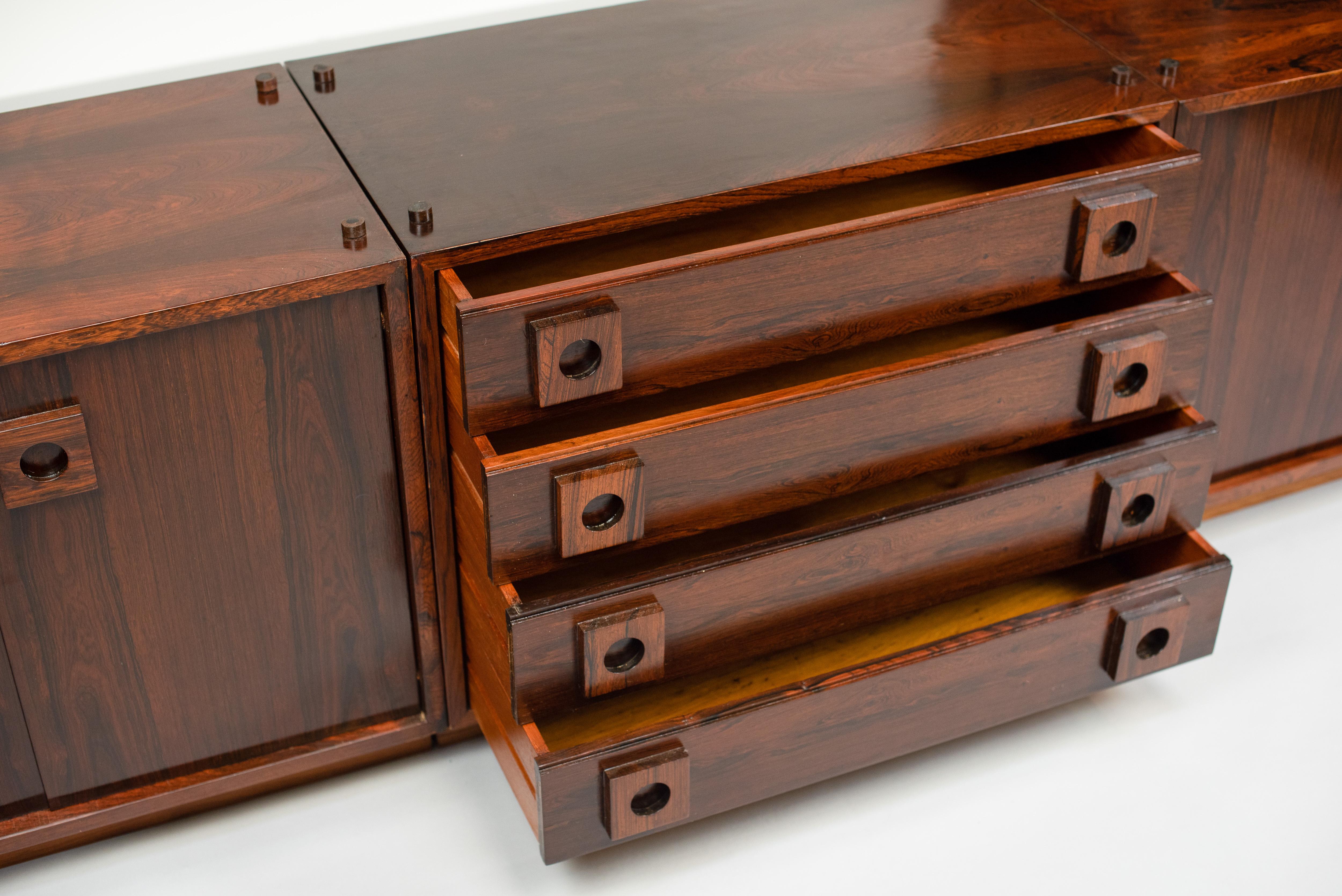 Celina Zilberberg. Modular sideboard, Solid wood and wood veneer, c. 1960 For Sale 7