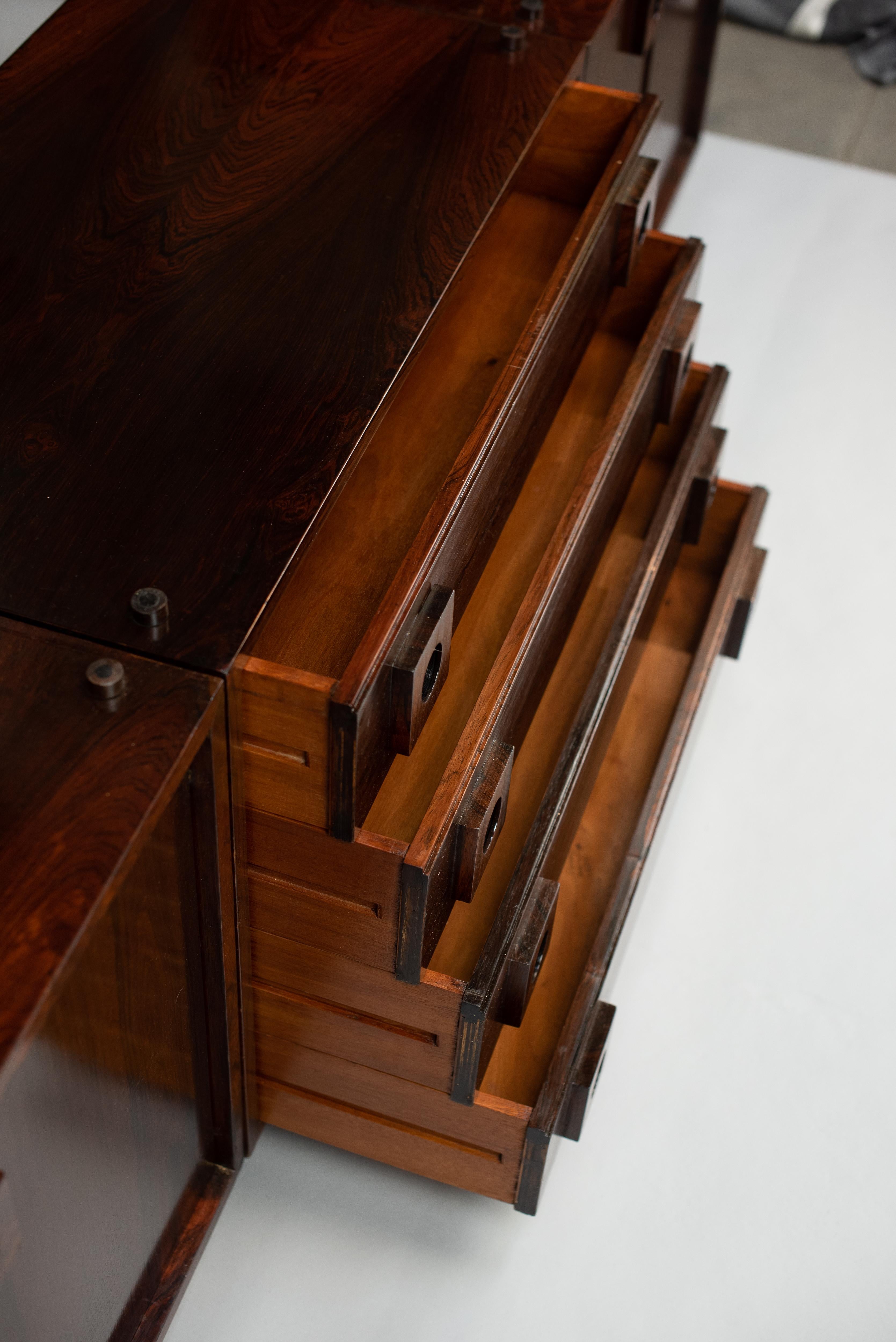 Celina Zilberberg. Modular sideboard, Solid wood and wood veneer, c. 1960 For Sale 8