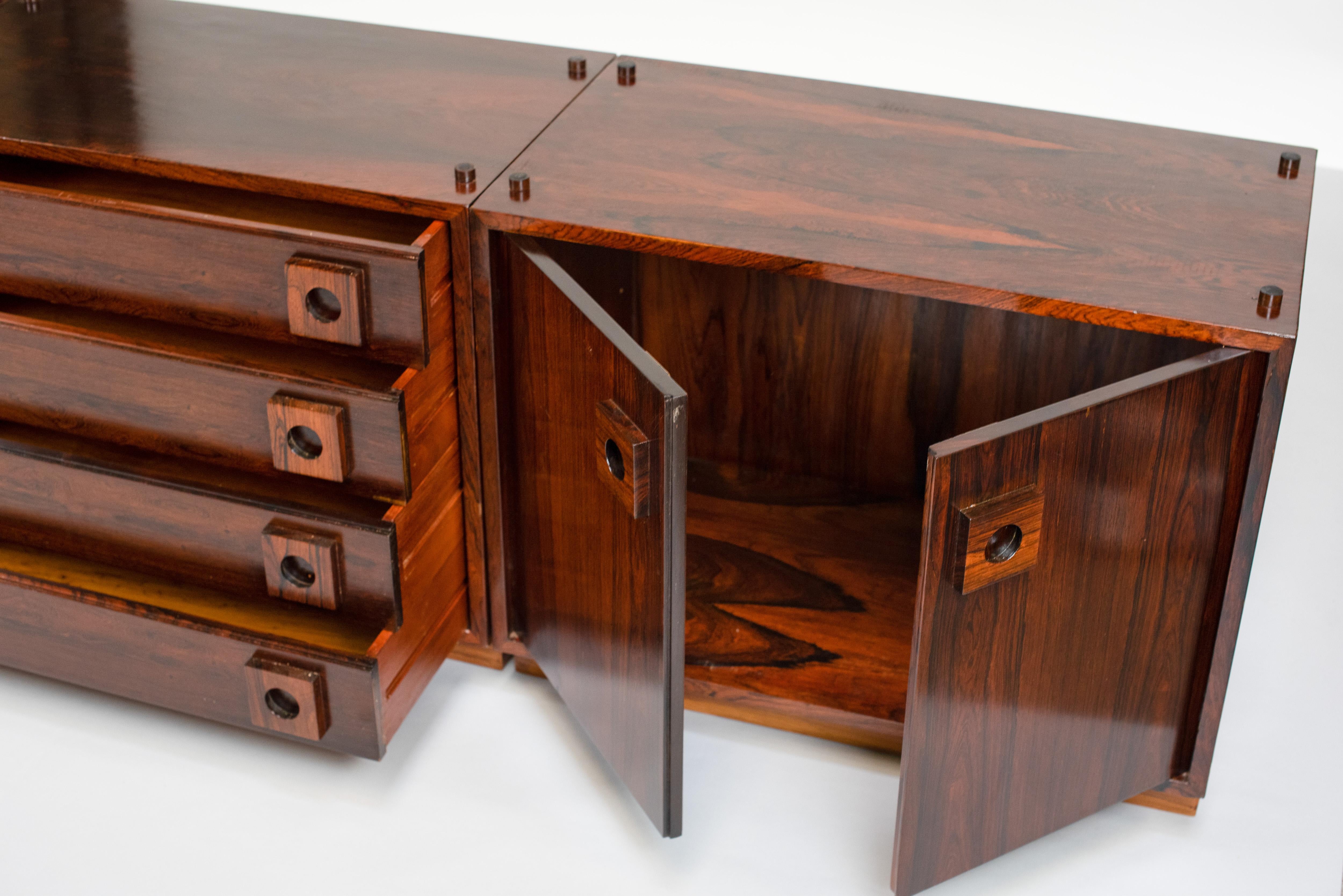 Celina Zilberberg. Modular sideboard, Solid wood and wood veneer, c. 1960 For Sale 11