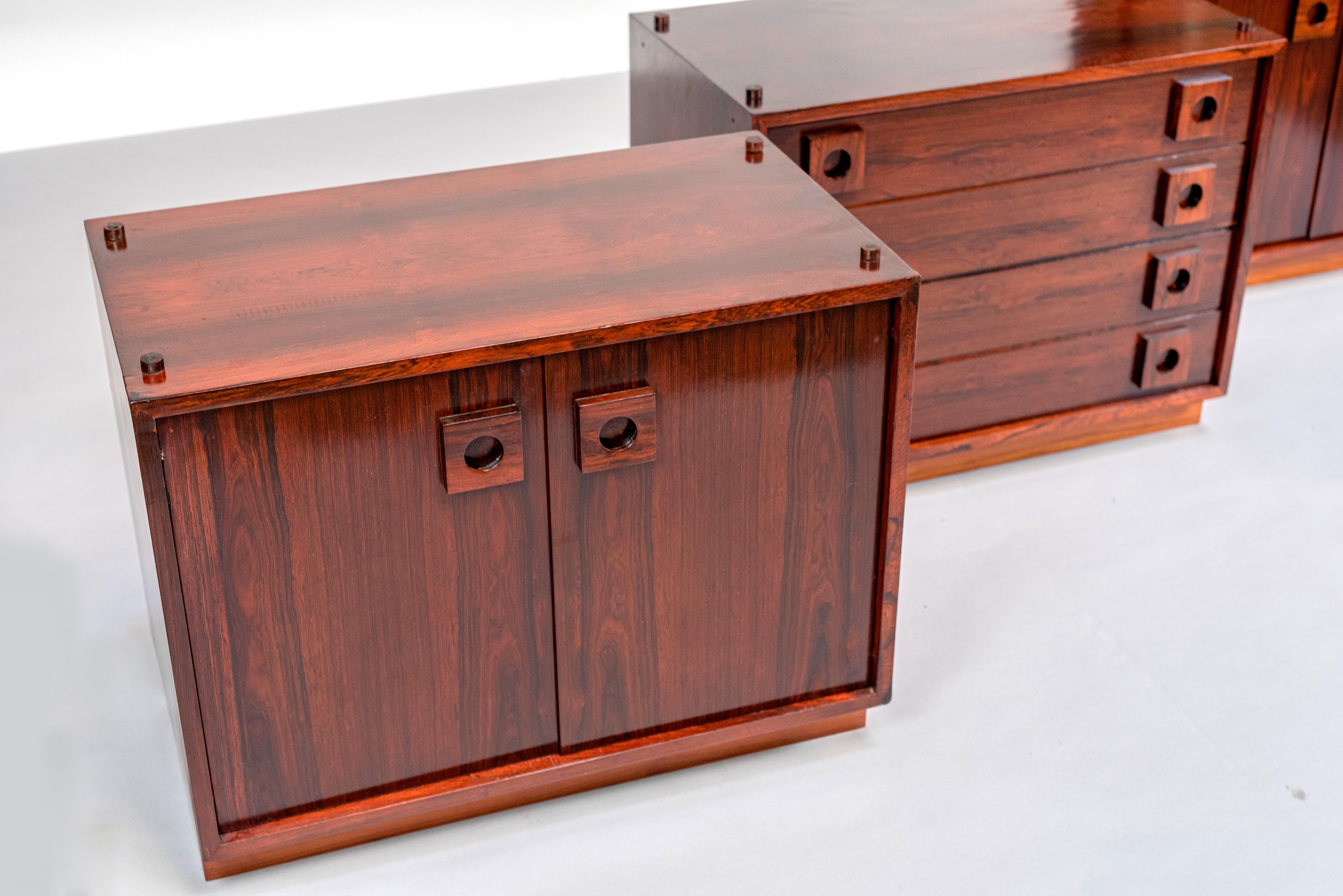 Celina Zilberberg. Modular sideboard, Solid wood and wood veneer, c. 1960 For Sale 12