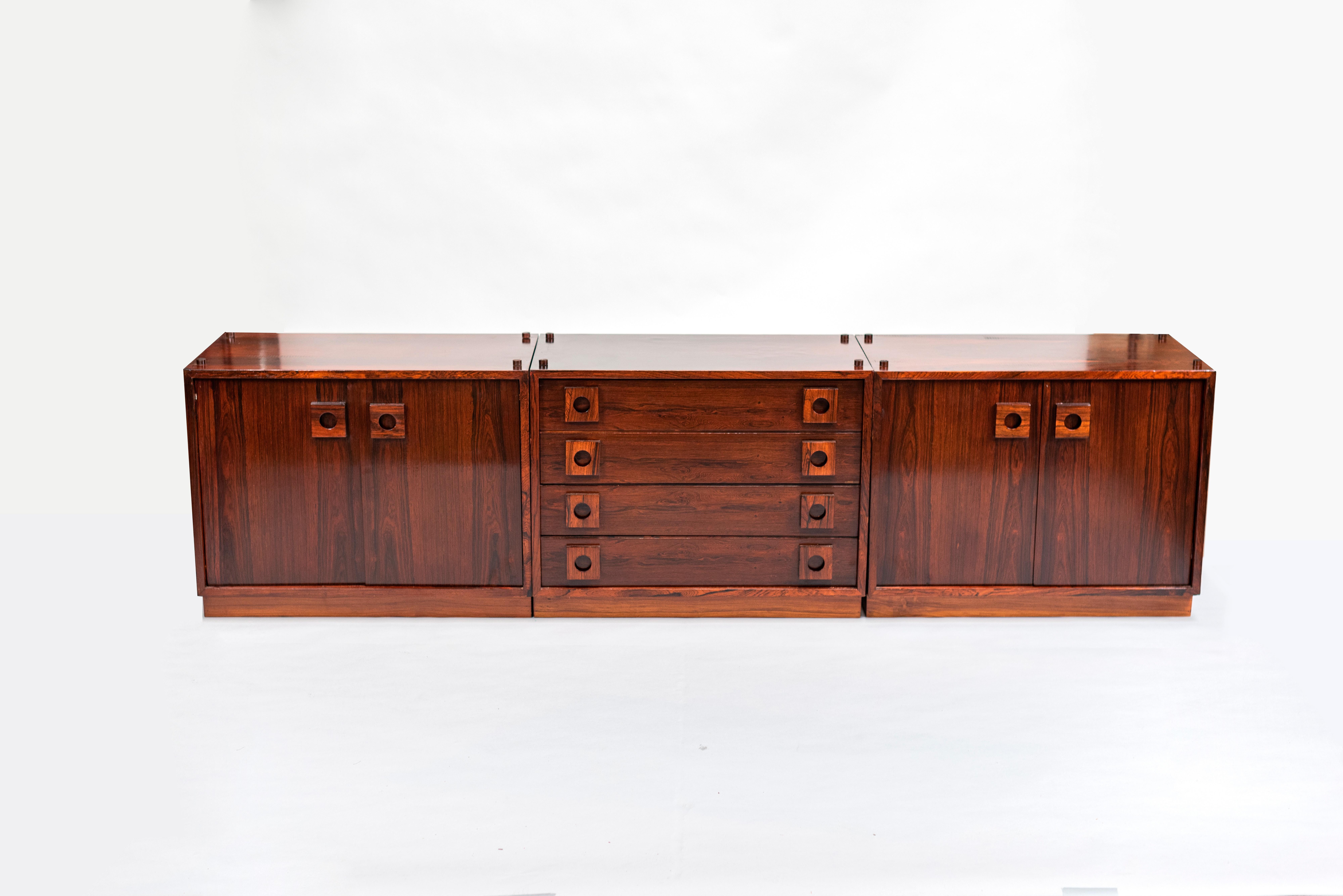 Celina Zilberberg. Modular sideboard, Solid wood and wood veneer, c. 1960 For Sale 1