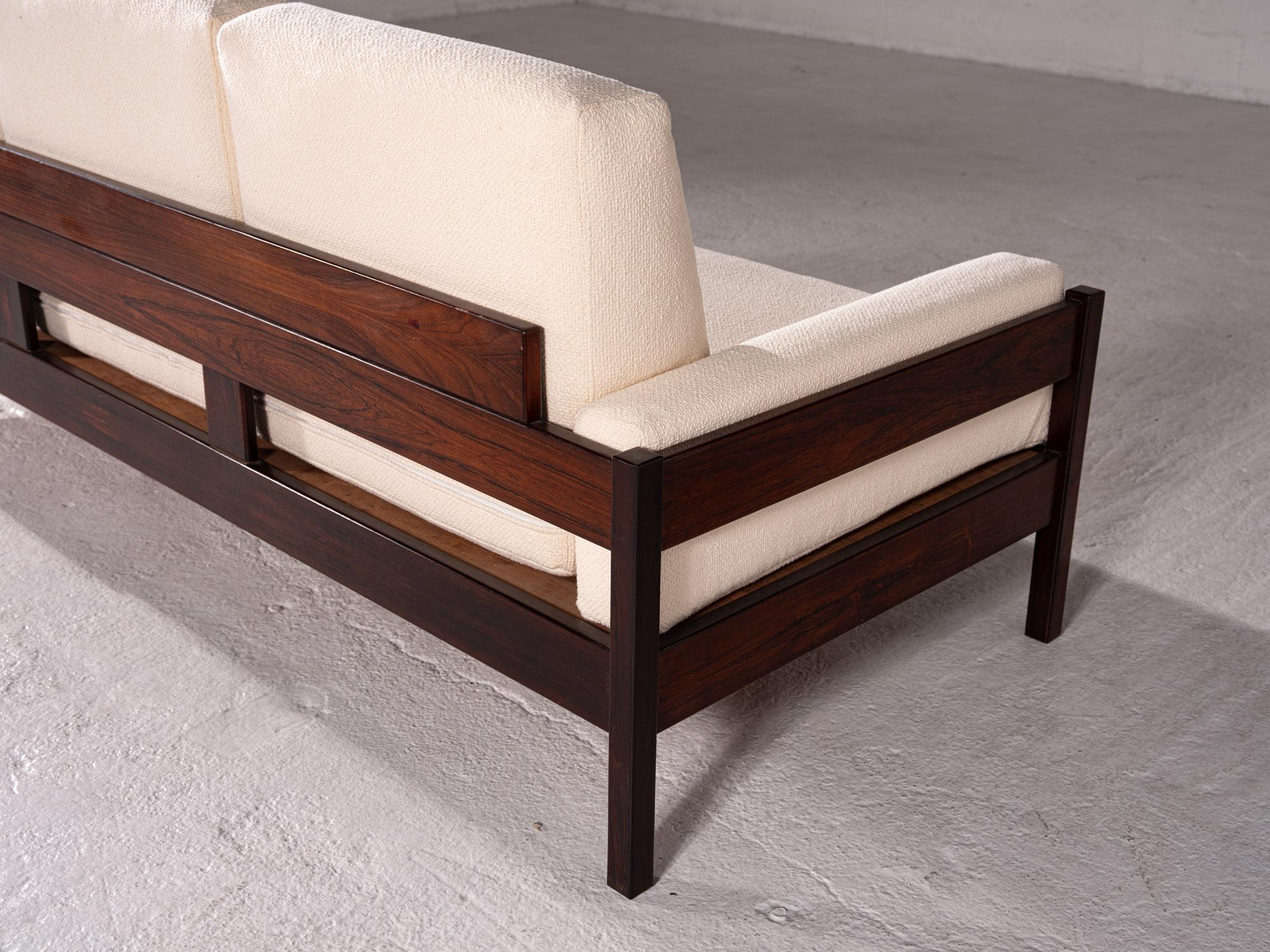 Hand-Crafted Celina Zilberberg, Three-seater sofa in solid wood, c. 1960 For Sale