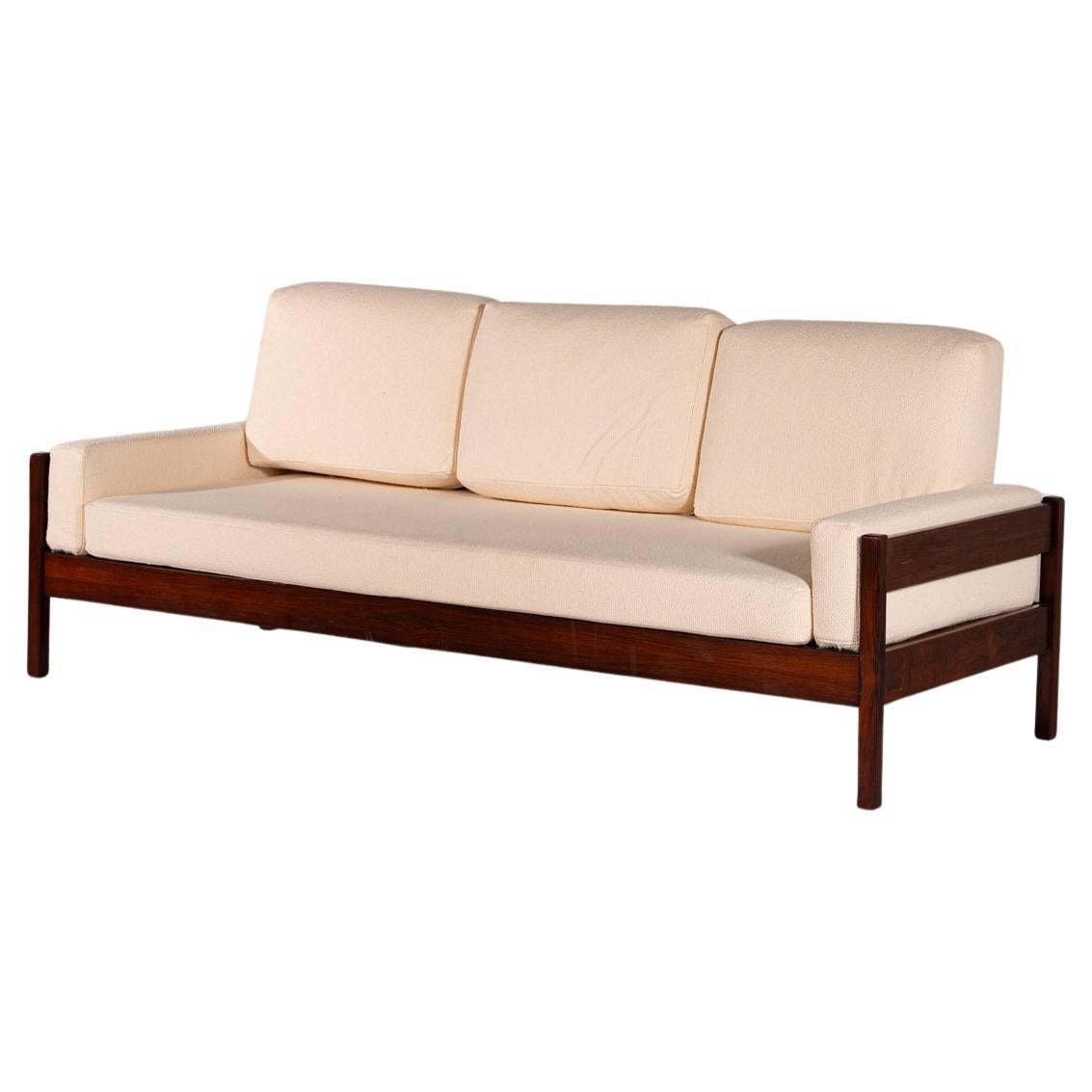 Celina Zilberberg, Three-seater sofa in solid wood, c. 1960 For Sale