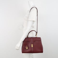 Celine 16 Bag Medium Burgundy Smooth Calfskin Leather With Strap