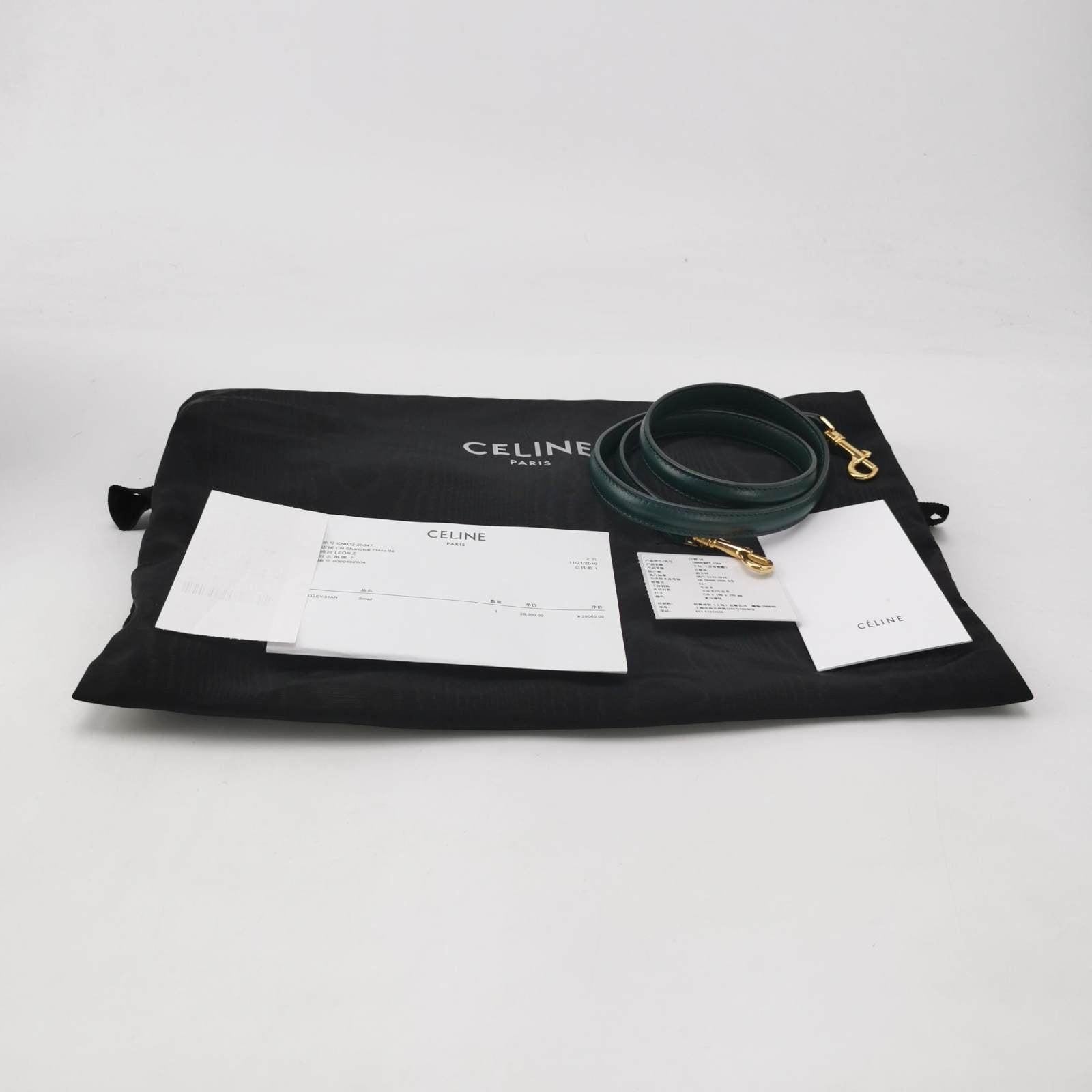 Celine 16 Bag Small Dark Green Smooth Calfskin Leather 6