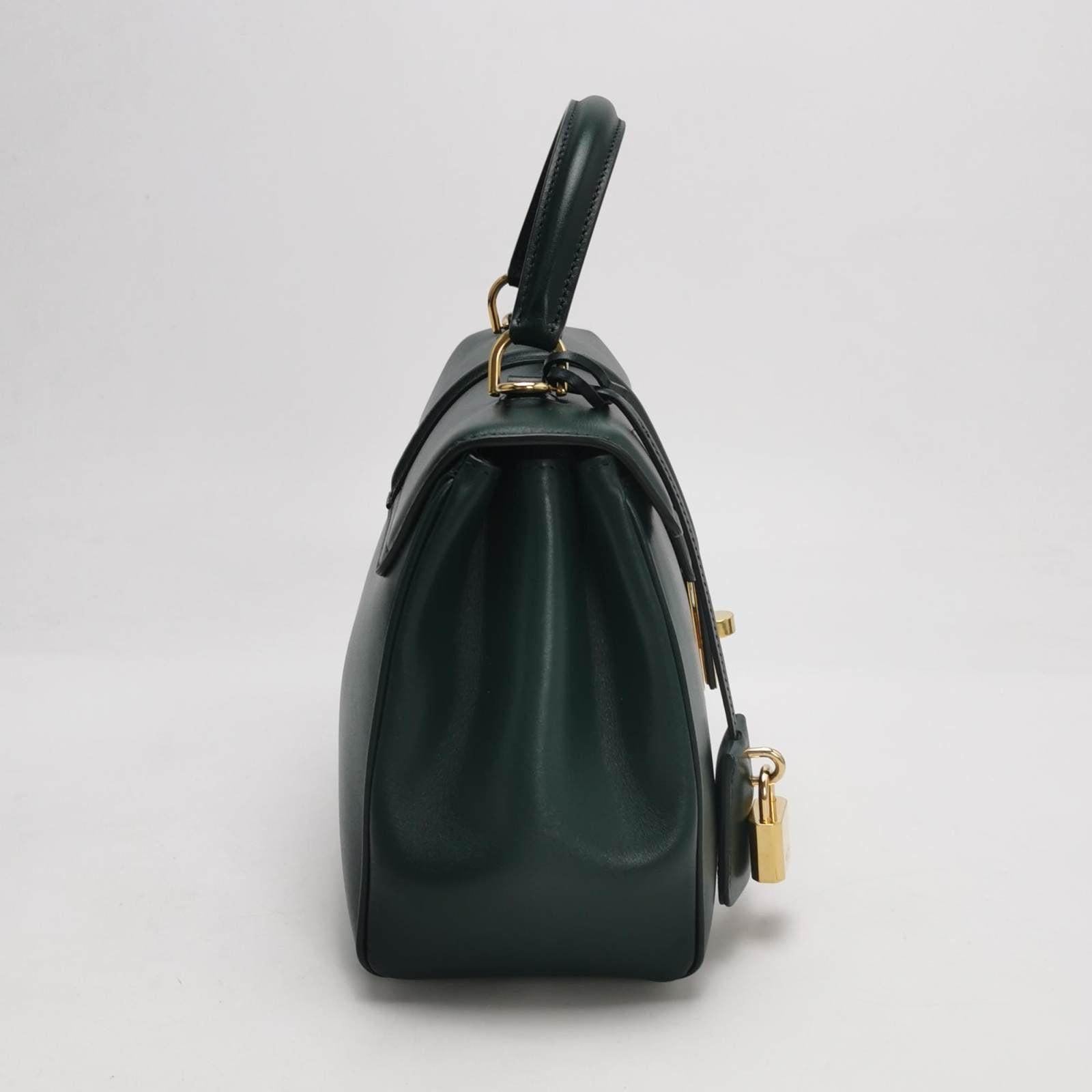 Women's Celine 16 Bag Small Dark Green Smooth Calfskin Leather