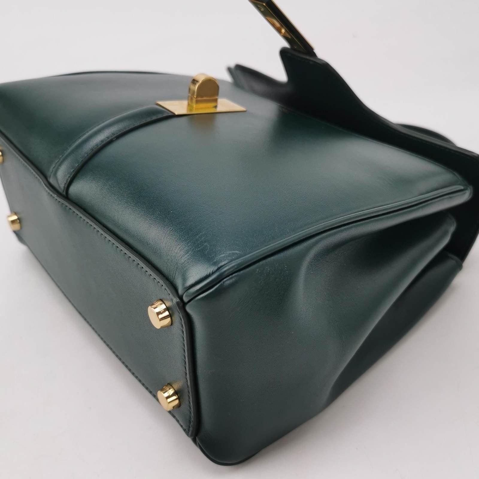 Celine 16 Bag Small Dark Green Smooth Calfskin Leather 4