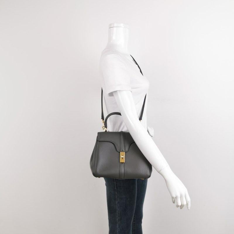 Celine 16 Bag Small Grey Smooth Calfskin Leather
These are professional photos of the actual bag.
  This Celine 16 Bag is elegantly designed, showcasing a unique blend of classic and modern elements. Dressed in a stunning natural tan color, it