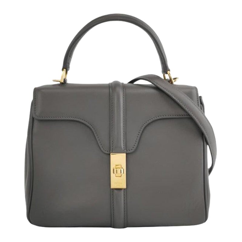 Celine 16 Bag Small Grey Smooth Calfskin Leather