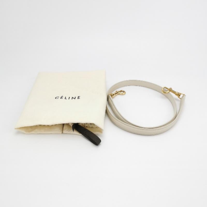 Celine 16 Bucket Bag White Calfskin Leather Crossbody Bag 9