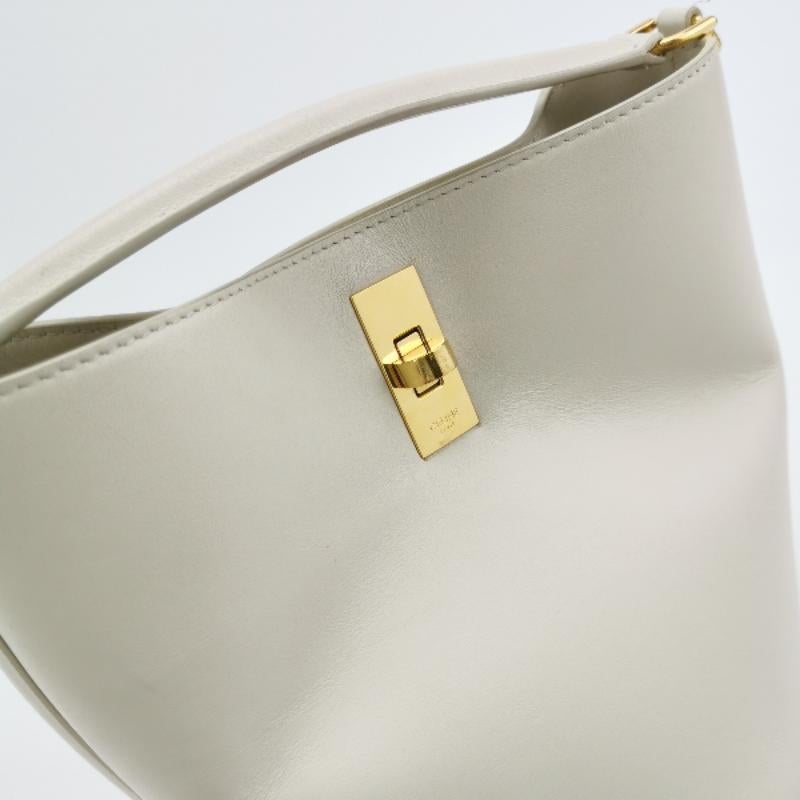 Celine 16 Bucket Bag White Calfskin Leather Crossbody Bag 2