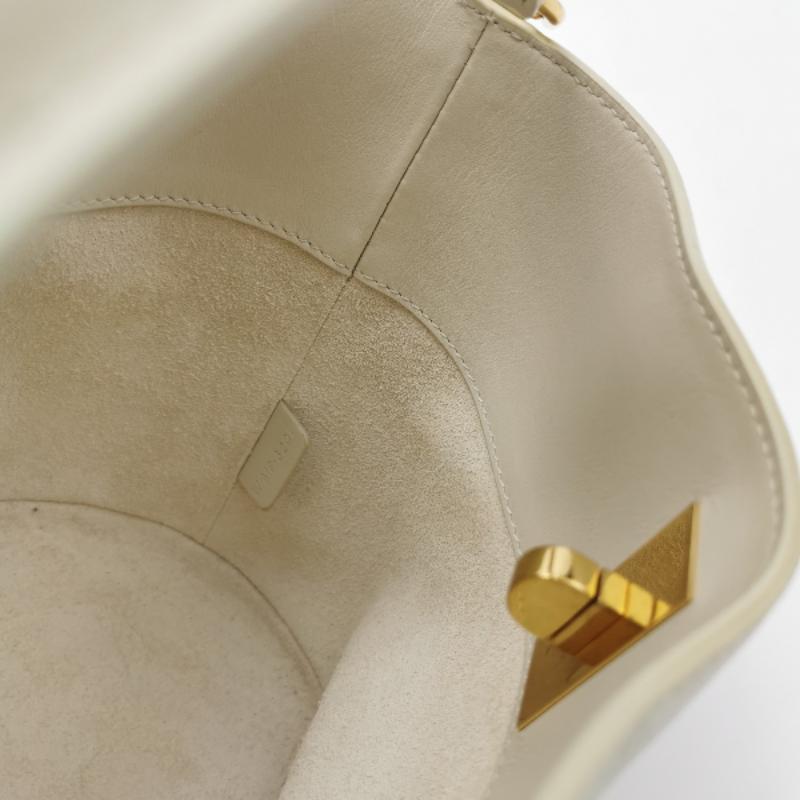 Celine 16 Bucket Bag White Calfskin Leather Crossbody Bag 5