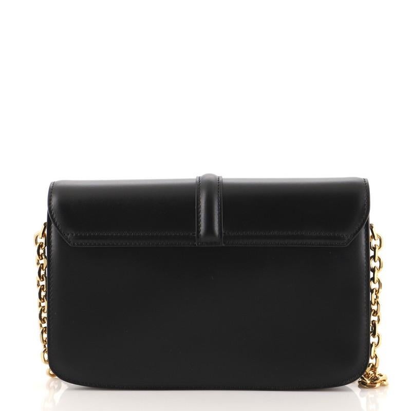 Black Celine 16 Chain Shoulder Bag Leathe