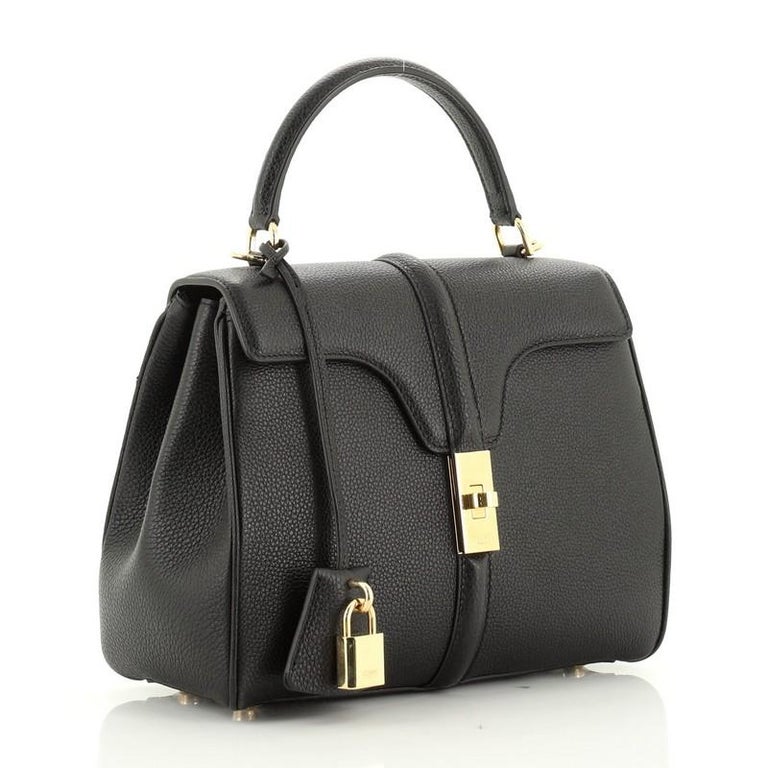 Celine 16 Top Handle Bag Grained Calfskin Small at 1stDibs | celine 16 ...