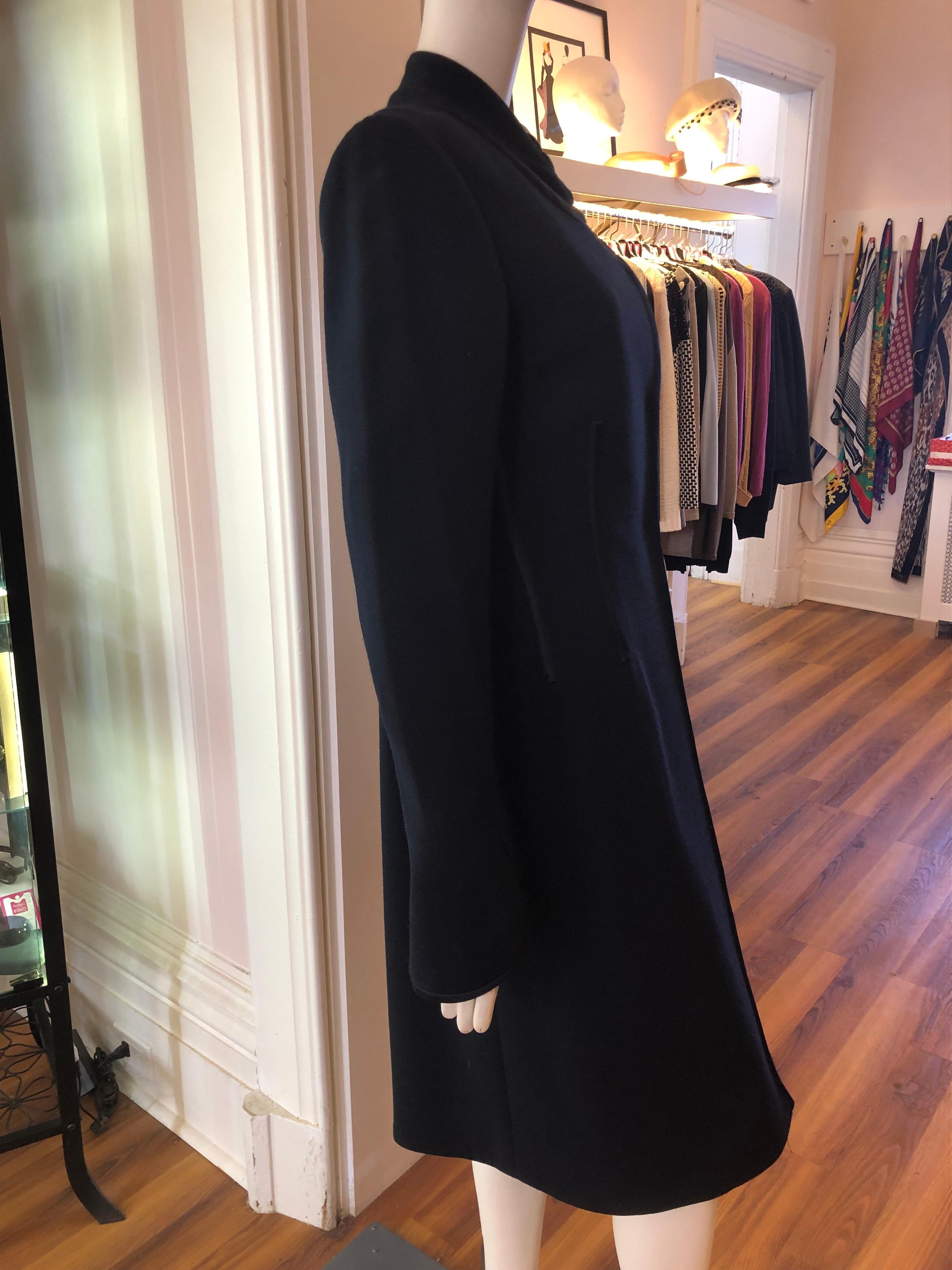 Celine 1980s Black Wool Coat 42 Fr 3